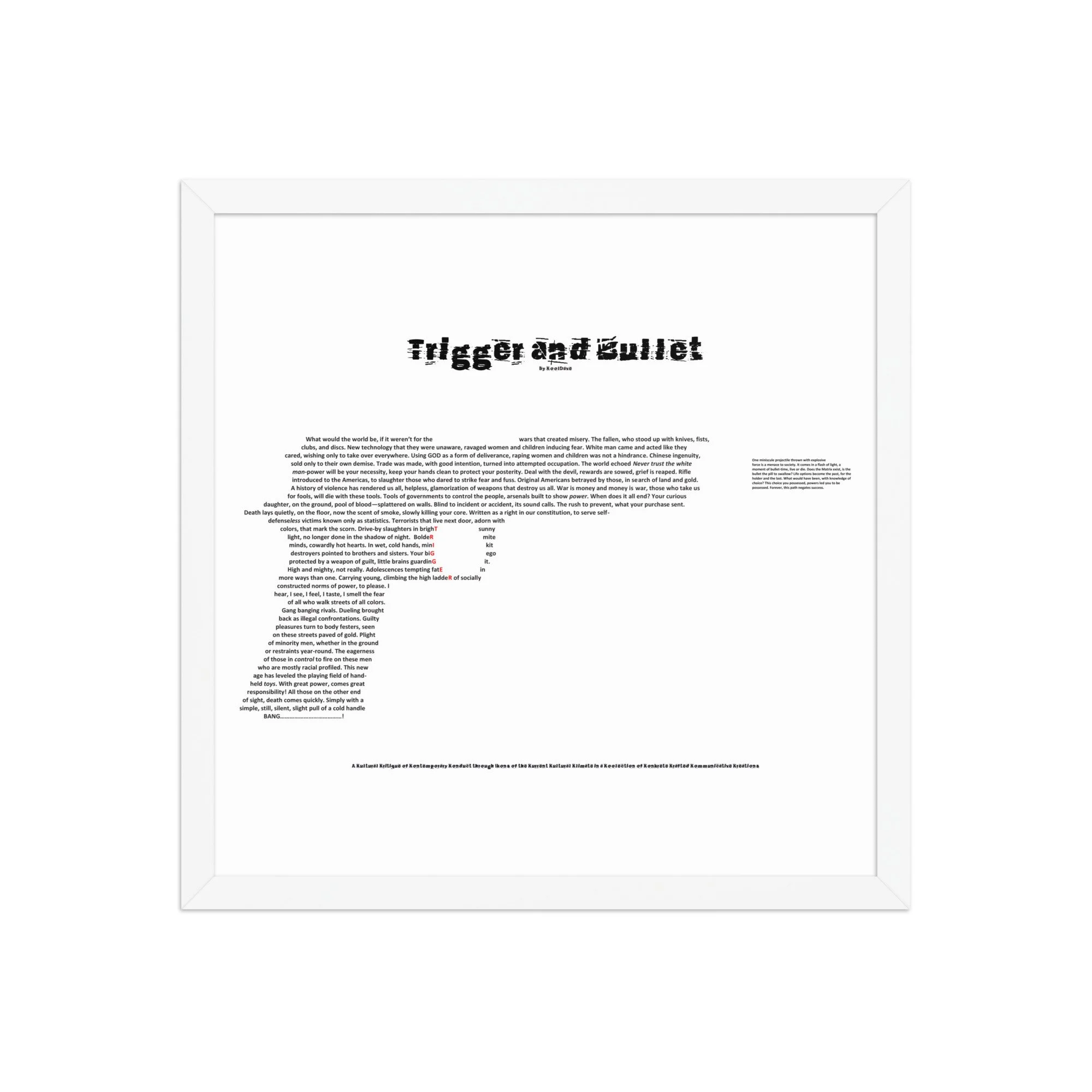 Trigger and Bullet - Framed - KONKRETE RHYMES
