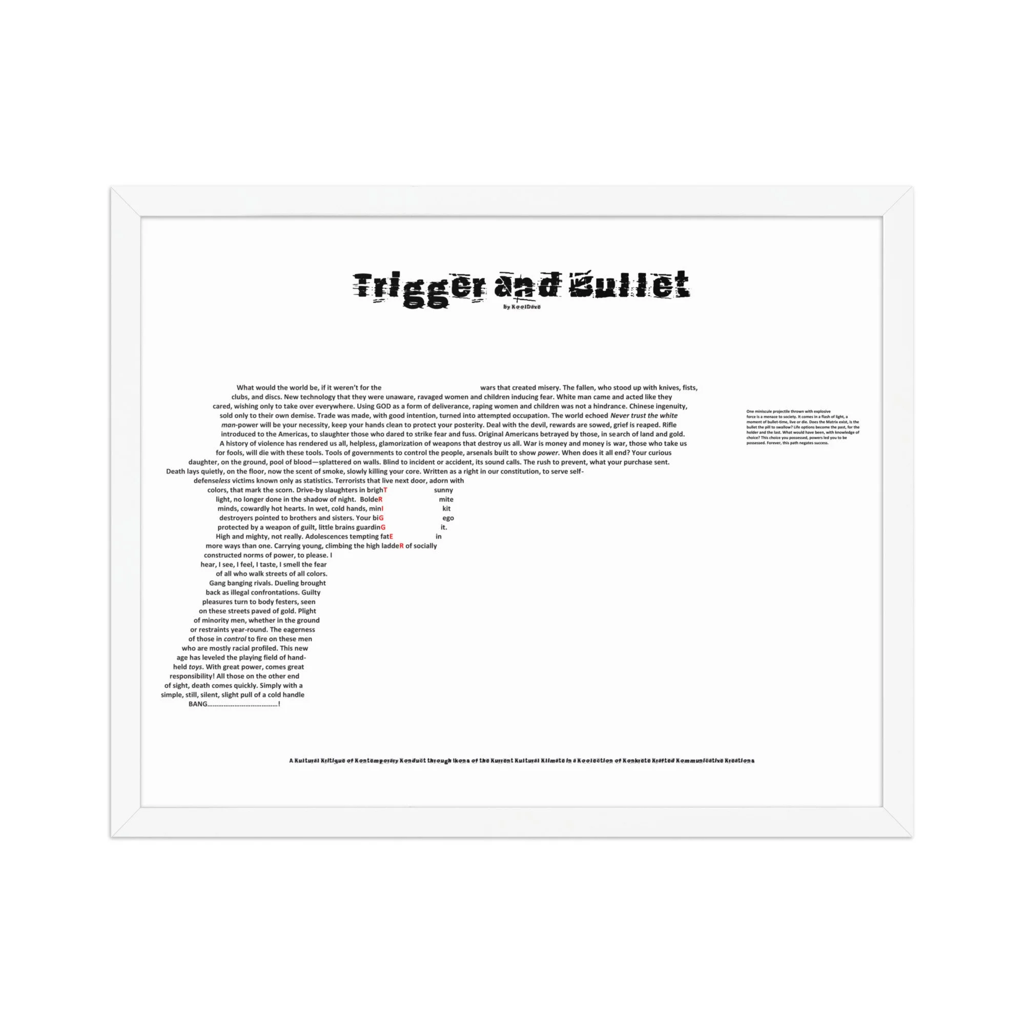 Trigger and Bullet - Framed - KONKRETE RHYMES