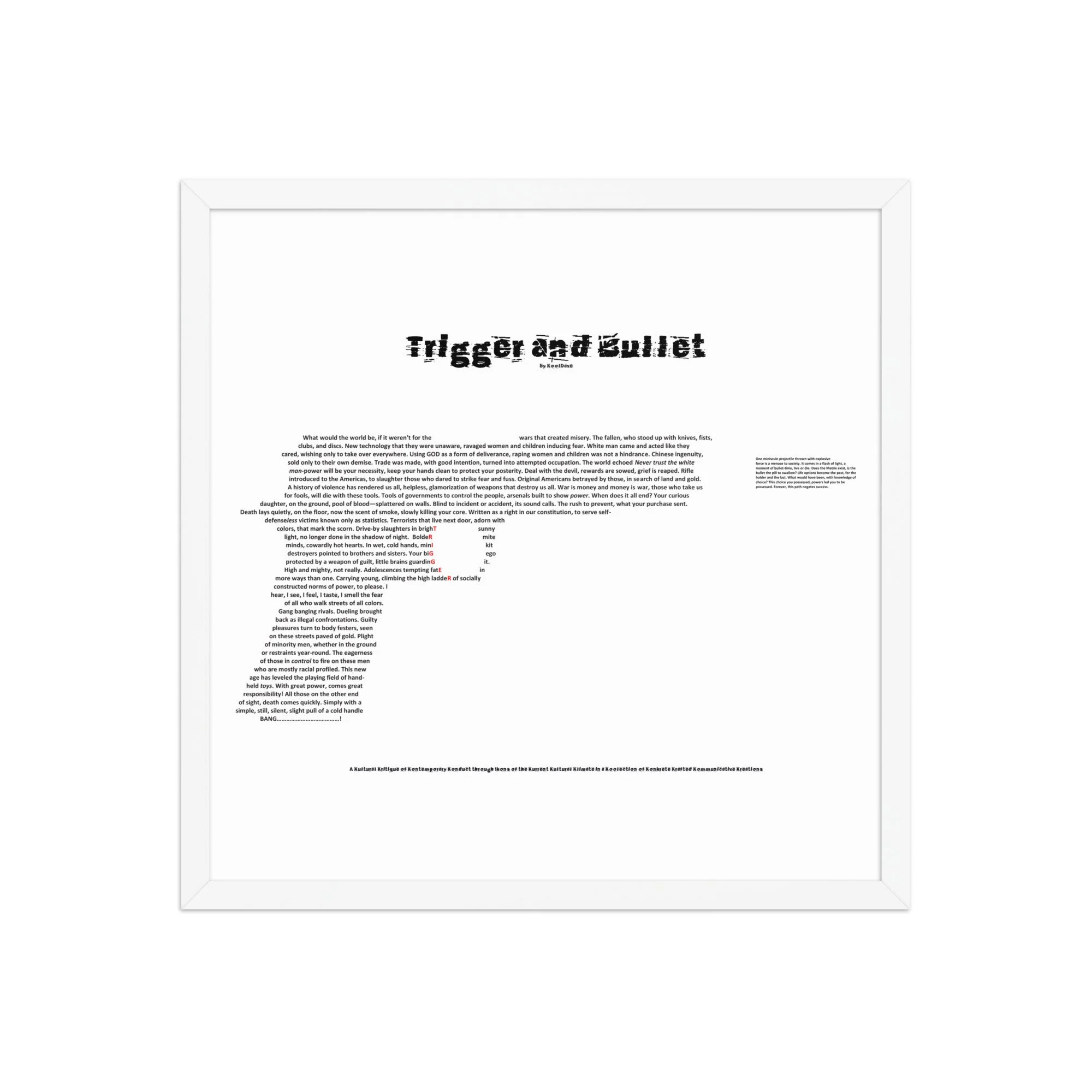 Trigger and Bullet - Framed - KONKRETE RHYMES