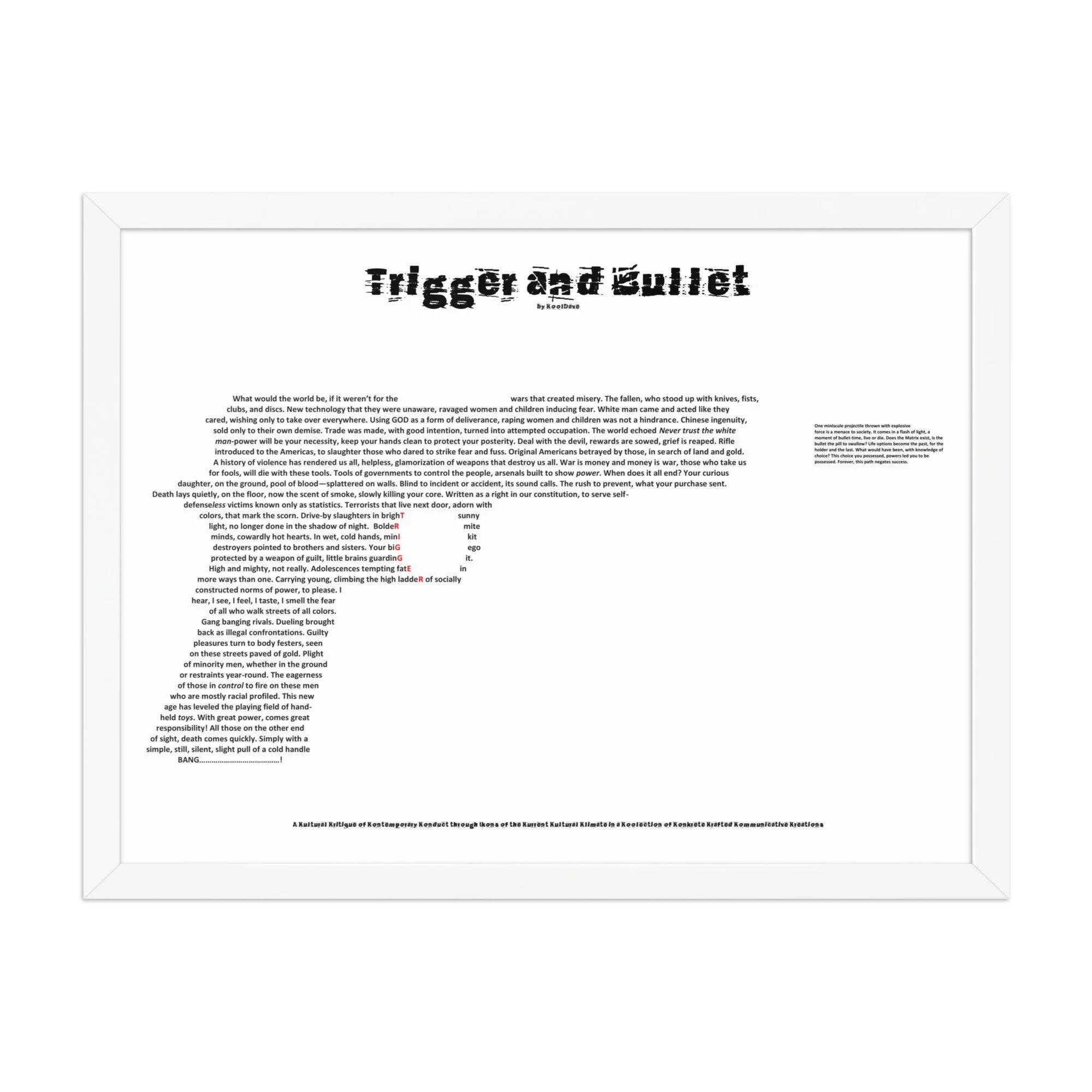 Trigger and Bullet - Framed - KONKRETE RHYMES