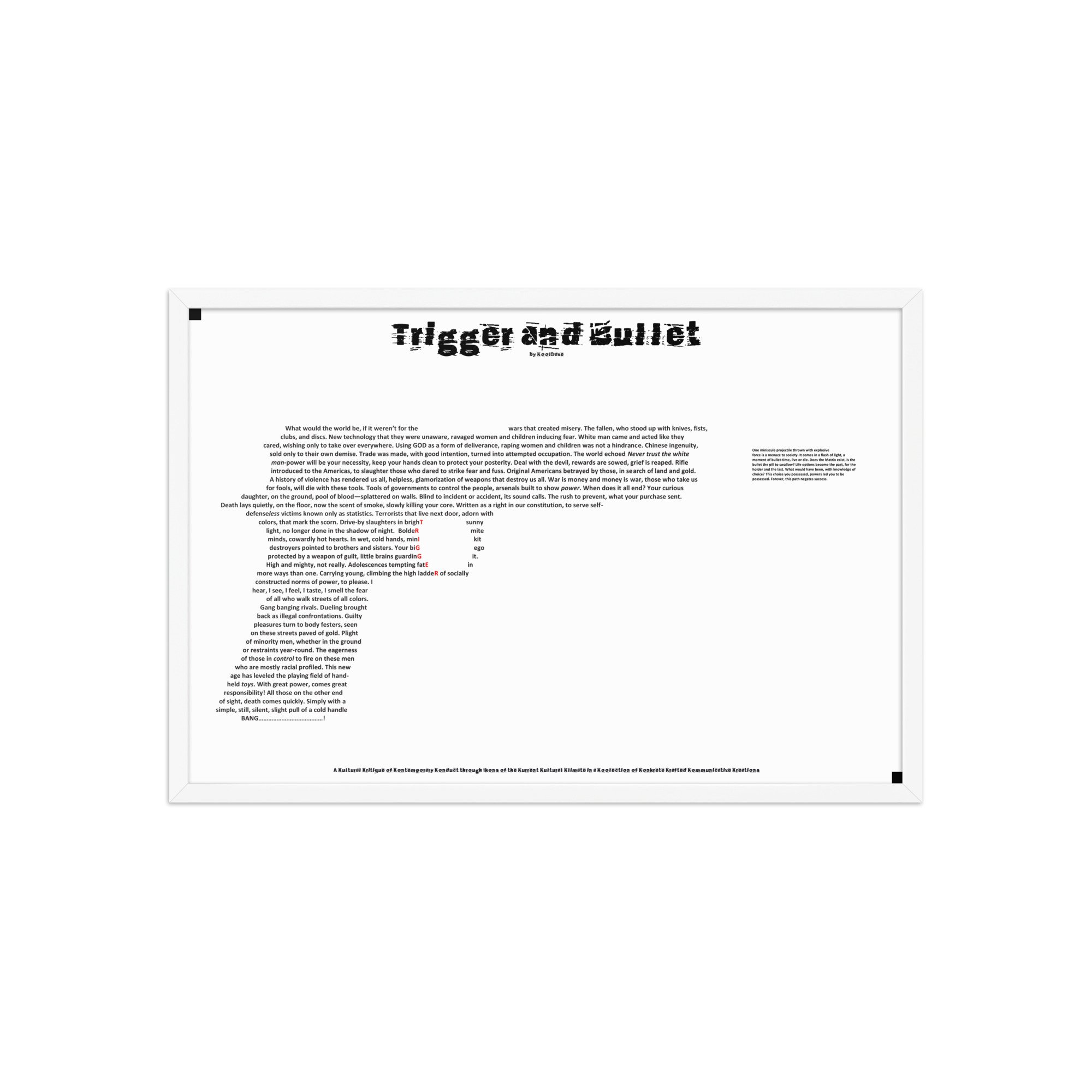 Trigger and Bullet - Framed - KONKRETE RHYMES