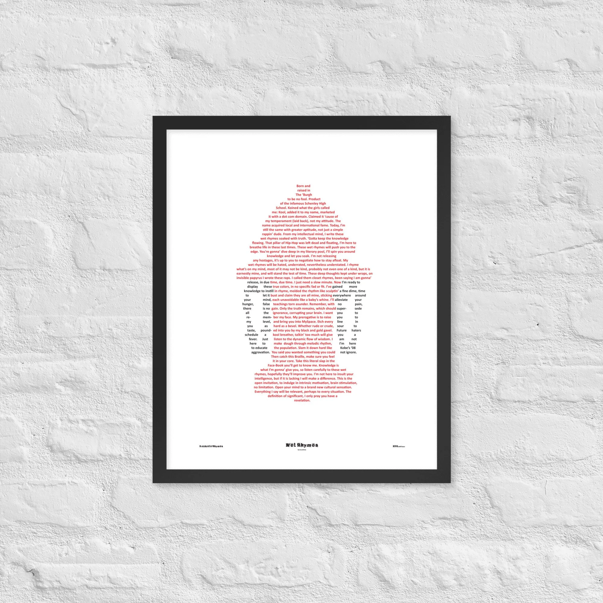 Wet Rhymes - Modern - Framed - KONKRETE RHYMES