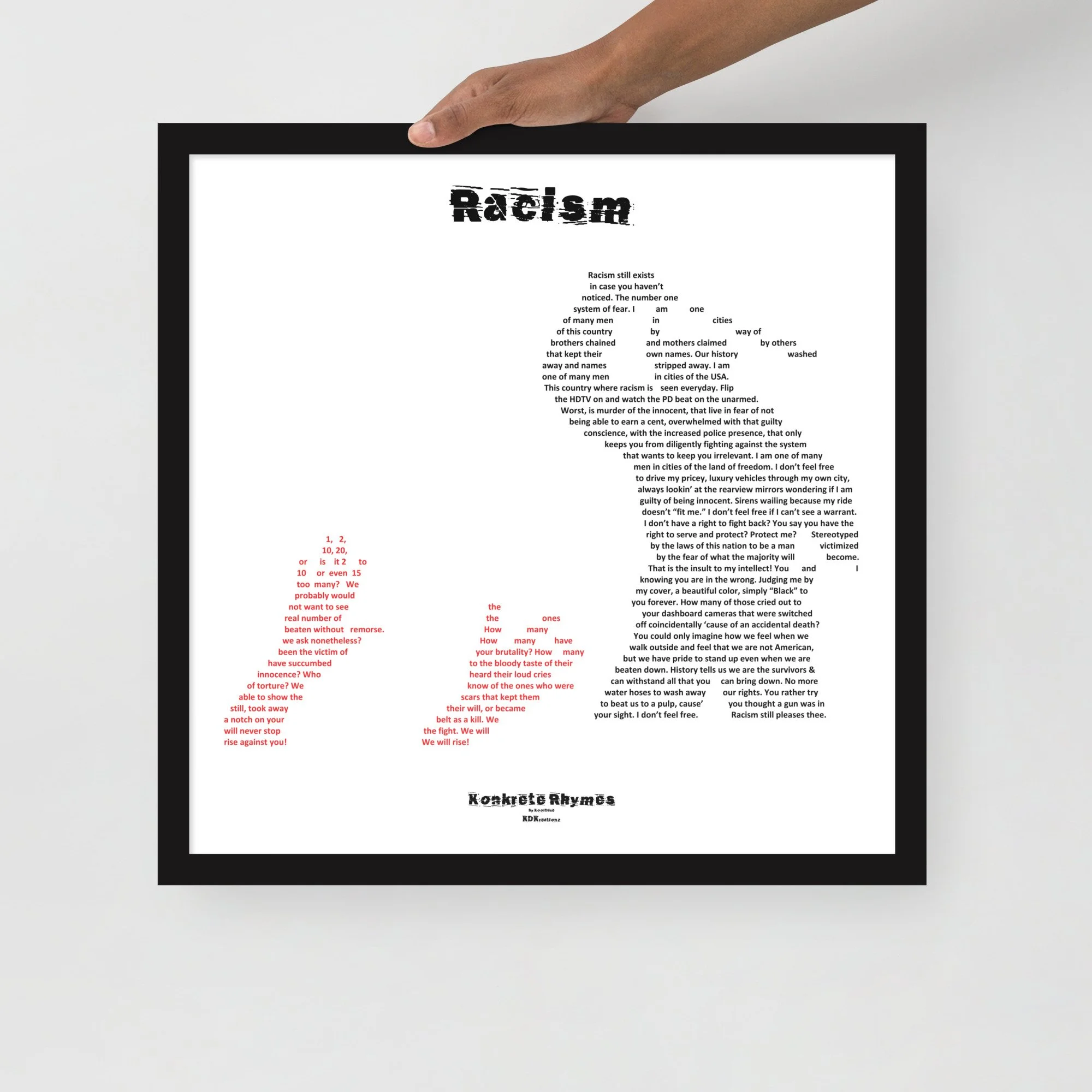 Racism - Klazzik - Framed - KONKRETE RHYMES