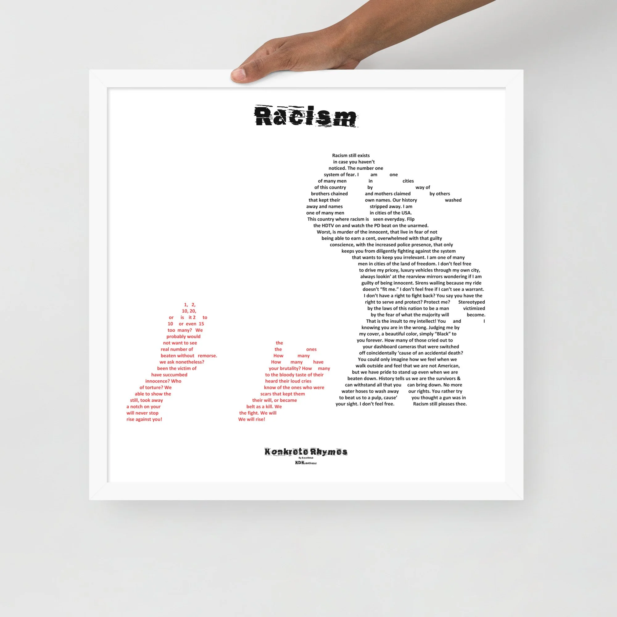 Racism - Klazzik - Framed - KONKRETE RHYMES