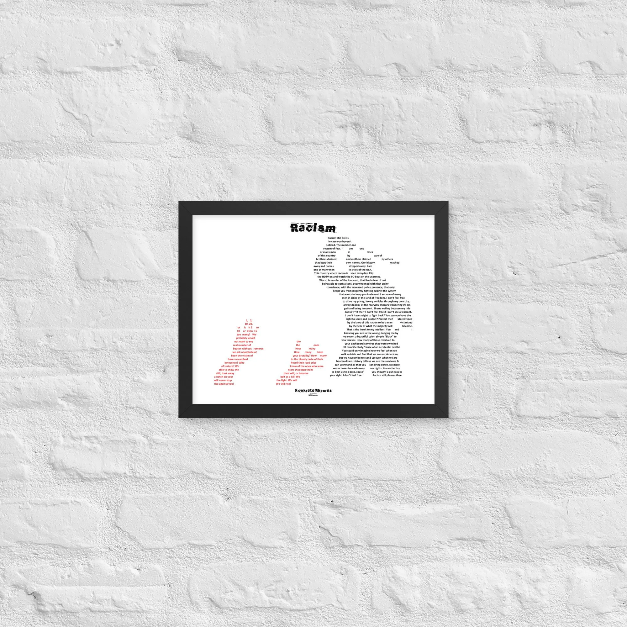 Racism - Klazzik - Framed - KONKRETE RHYMES