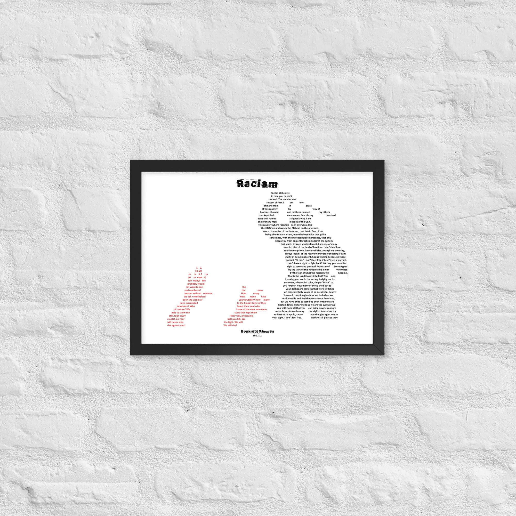 Racism - Klazzik - Framed - KONKRETE RHYMES