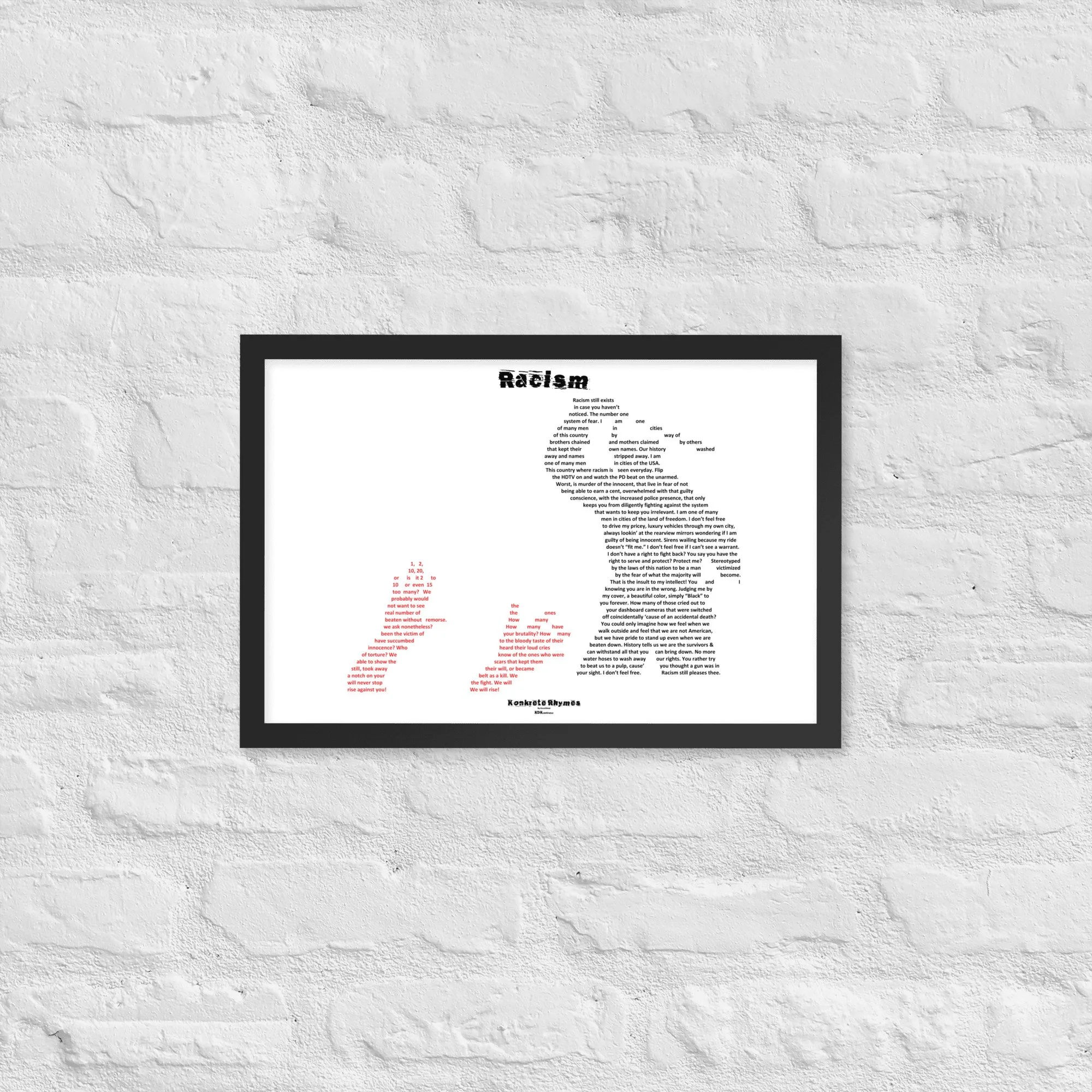 Racism - Klazzik - Framed - KONKRETE RHYMES