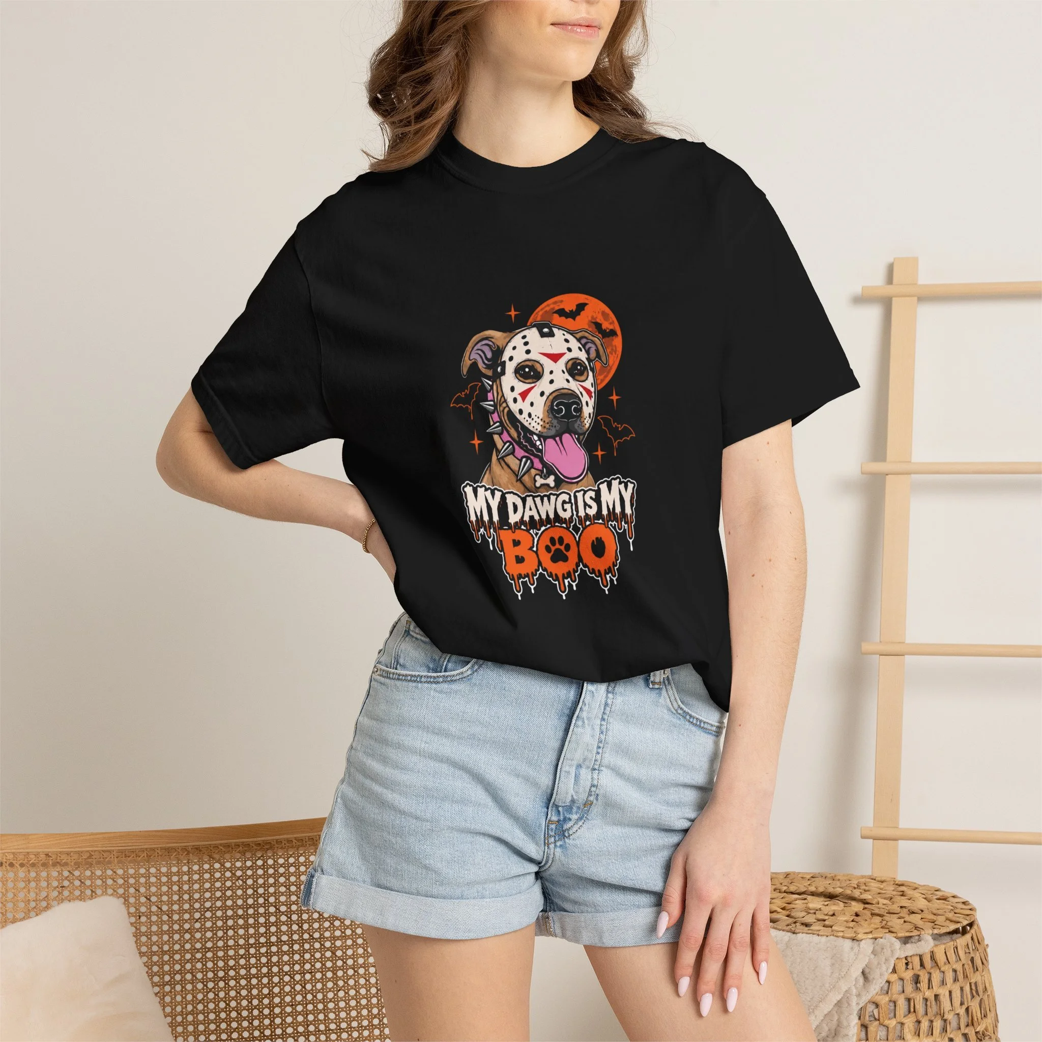 "My Dawg Is My Boo" Mahina Voorhees Halloween Dog Shirt