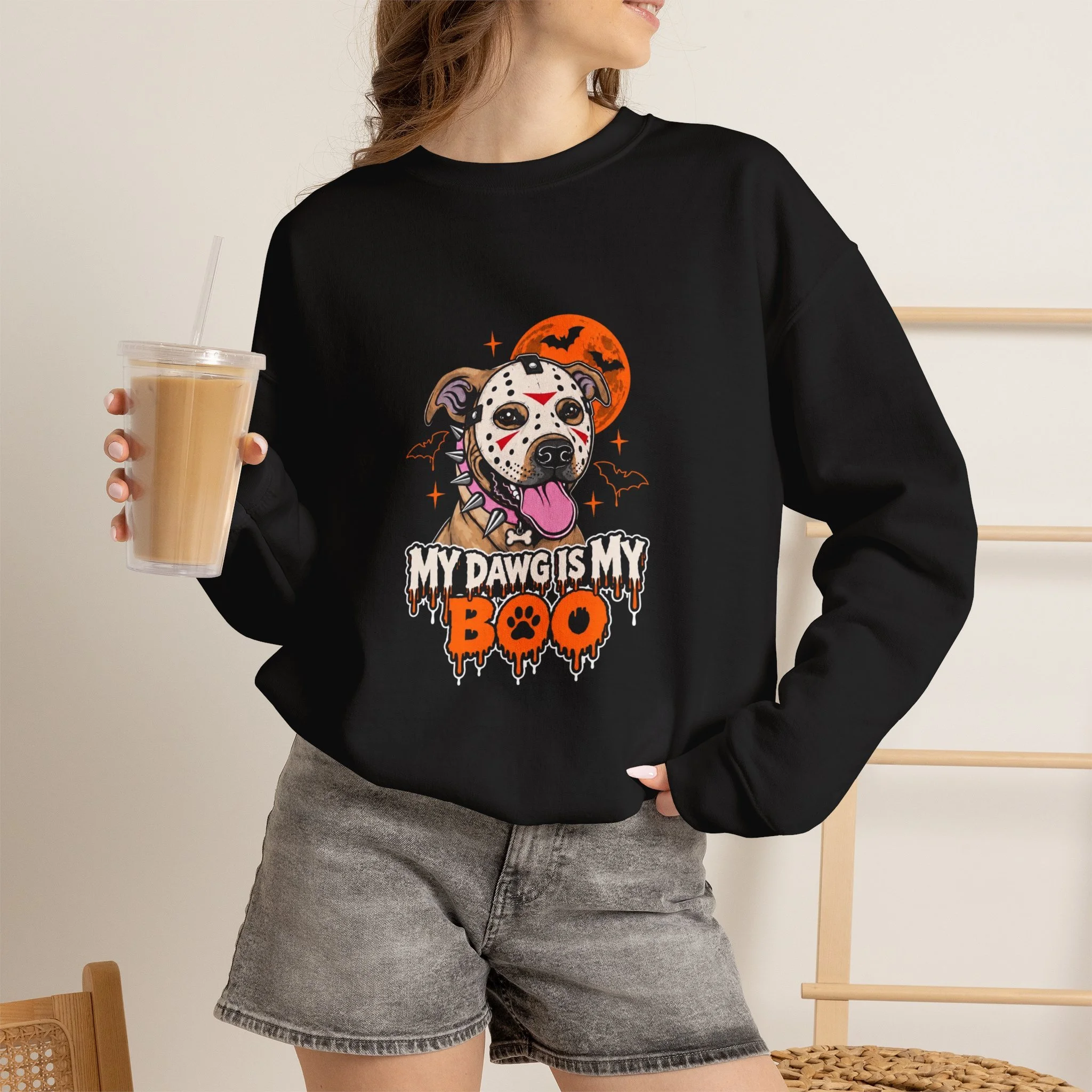 "My Dawg Is My Boo" Mahina Voorhees Halloween Sweatshirt