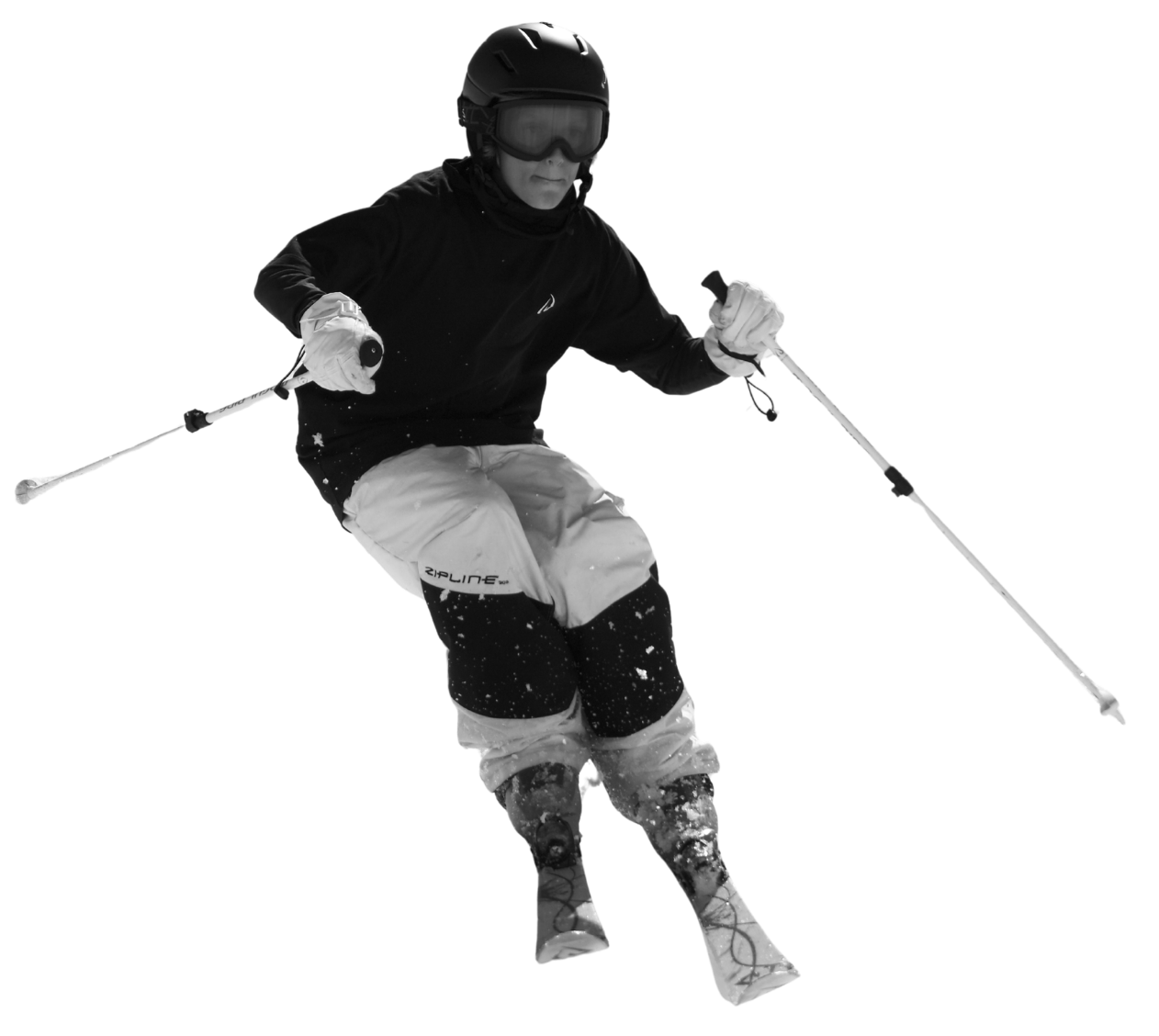 Jonge Snowriders skiër in de moguls bij een training