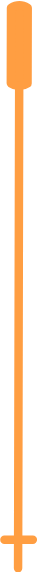 Orange plunger with handle and rubber cup