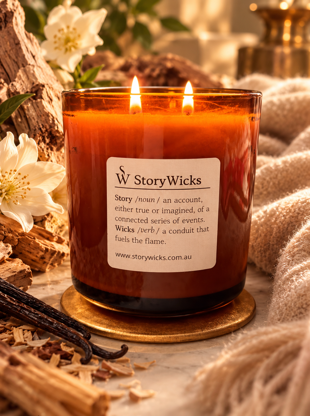Extra Large Amber Sienna Candle — 400g