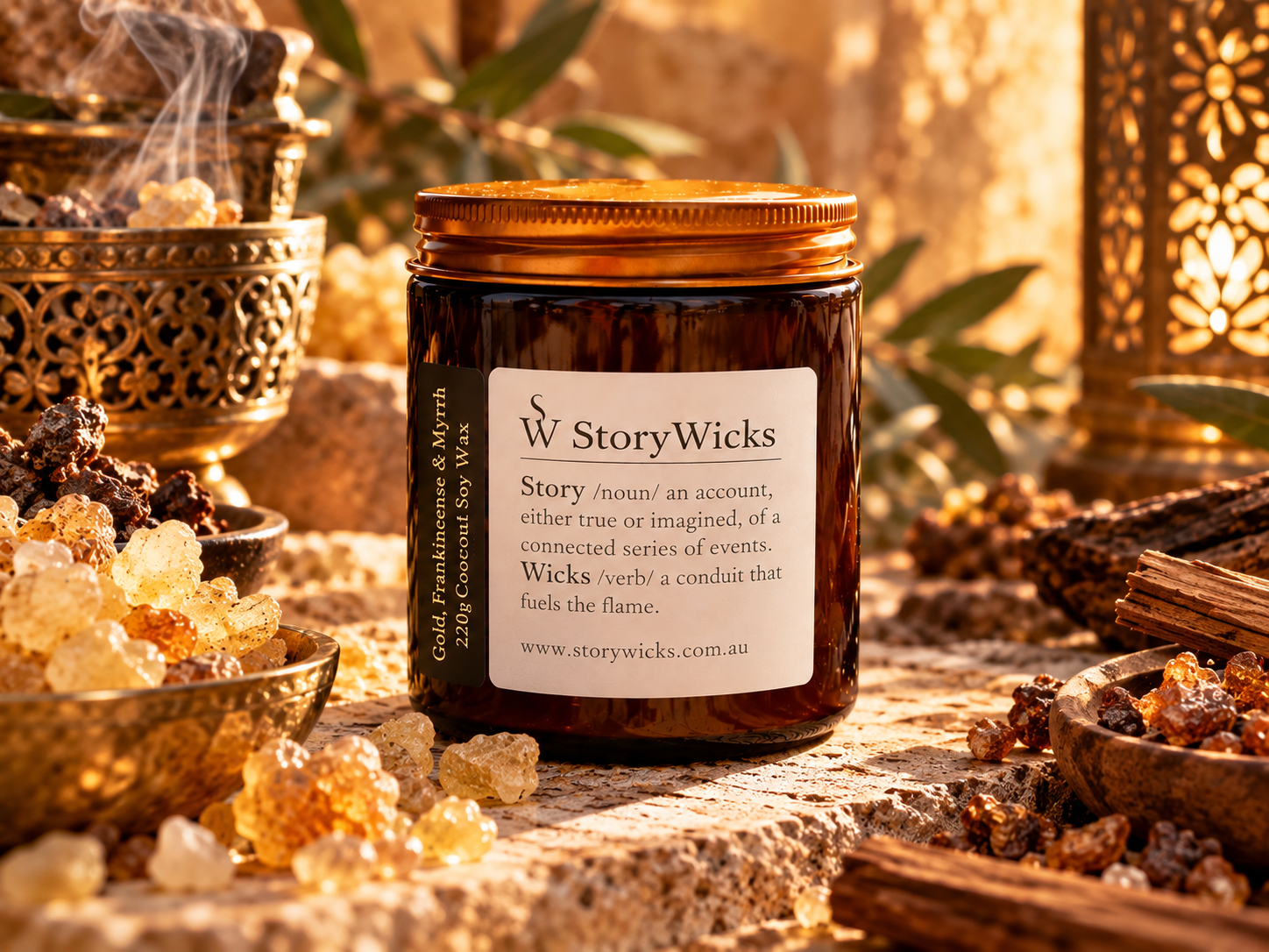 Medium Amber Jar — 220g Coconut Soy Candle