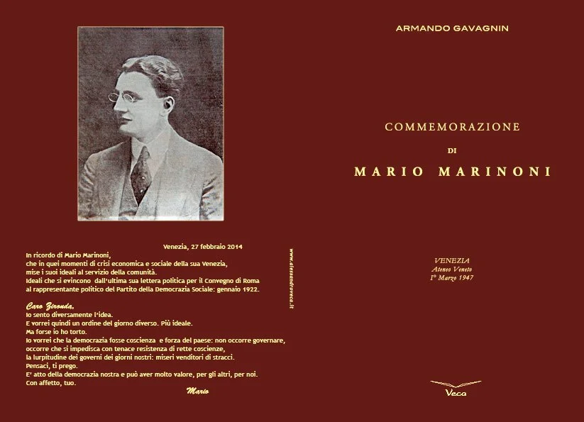 Documento commemorativo dedicato a Mario Marinoni