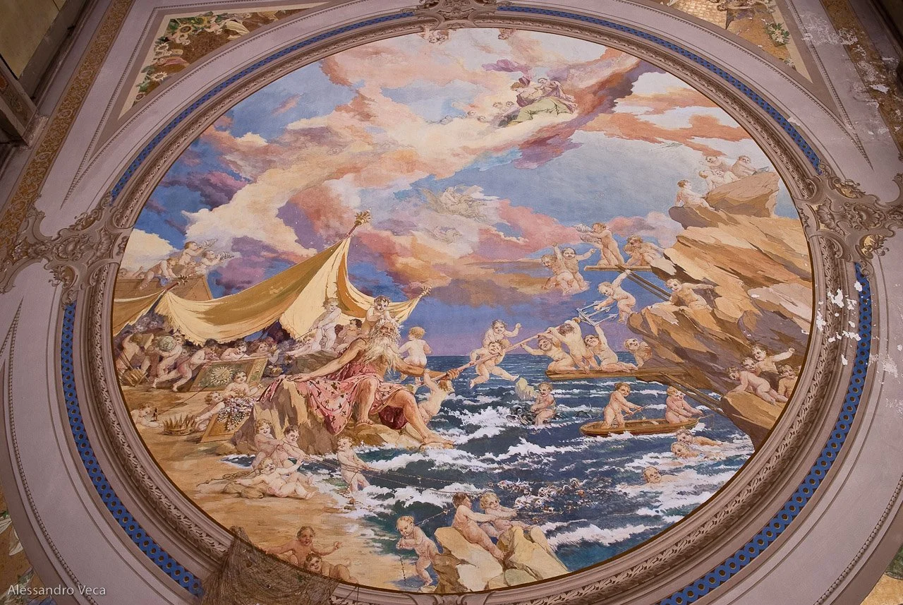 Decorazione pittorica del soffitto del Teatro Marinoni