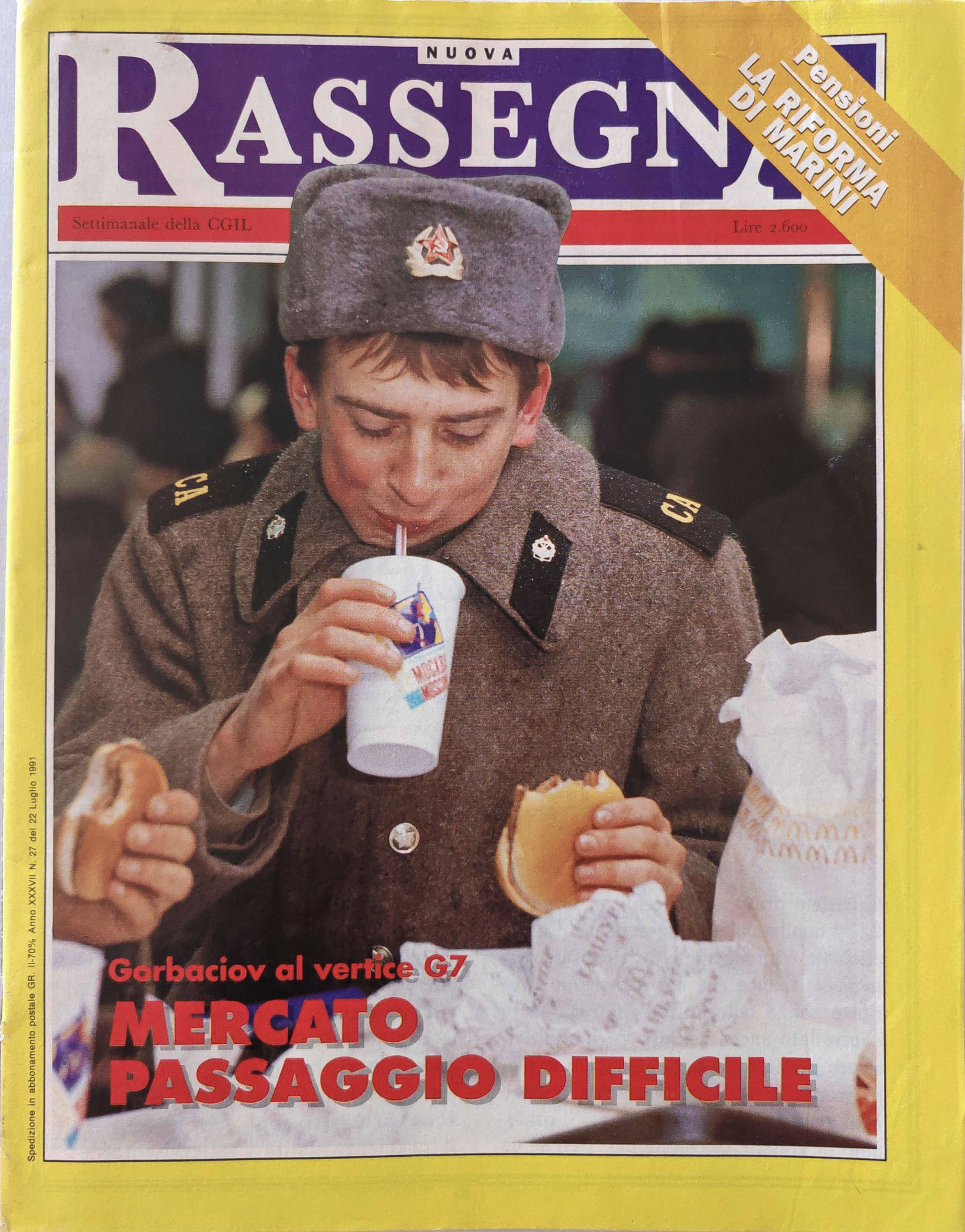 Nuova Rassegna Sindacale, 22 luglio 1991 — esempio di pubblicazione fotografica di Alessandro Veca