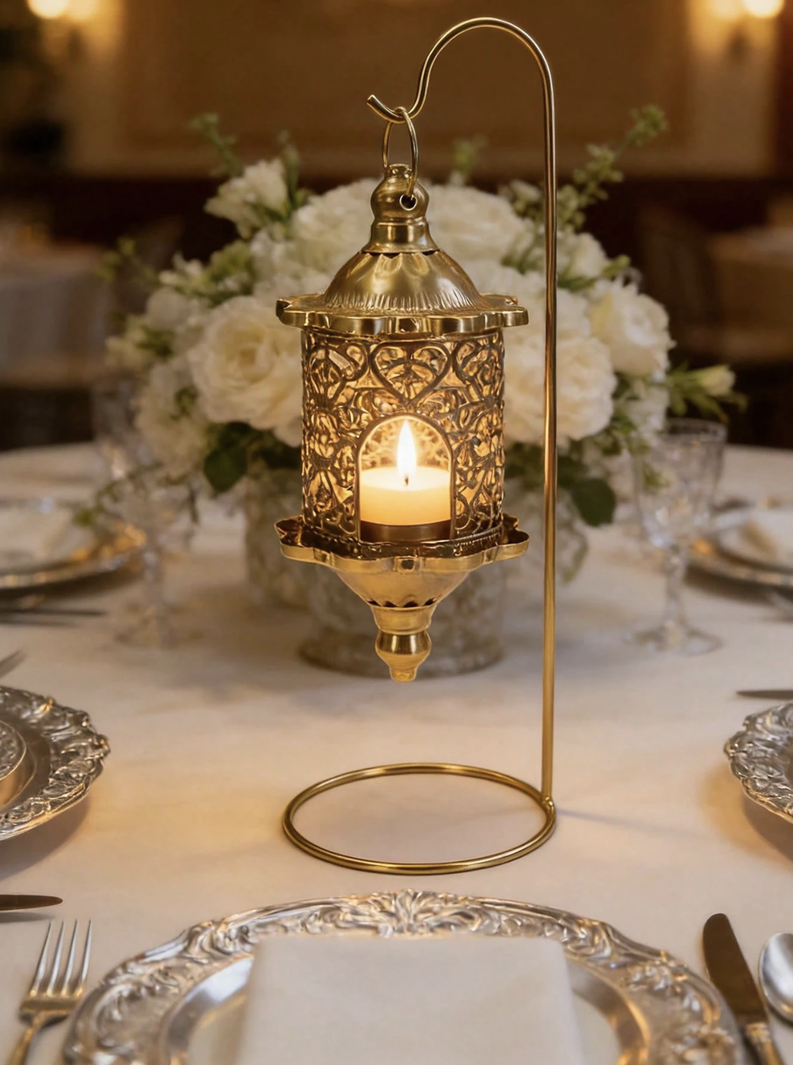 Gold Lantern Candle Holders (10)