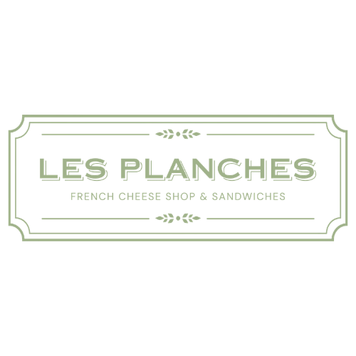 Logo d'une boutique de fromages et sandwiches français appelée 'Les Planches'.