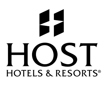 Logo of HOST Hotels & Resorts with the text "HOST" in large letters and "Hotels & Resorts" below it.