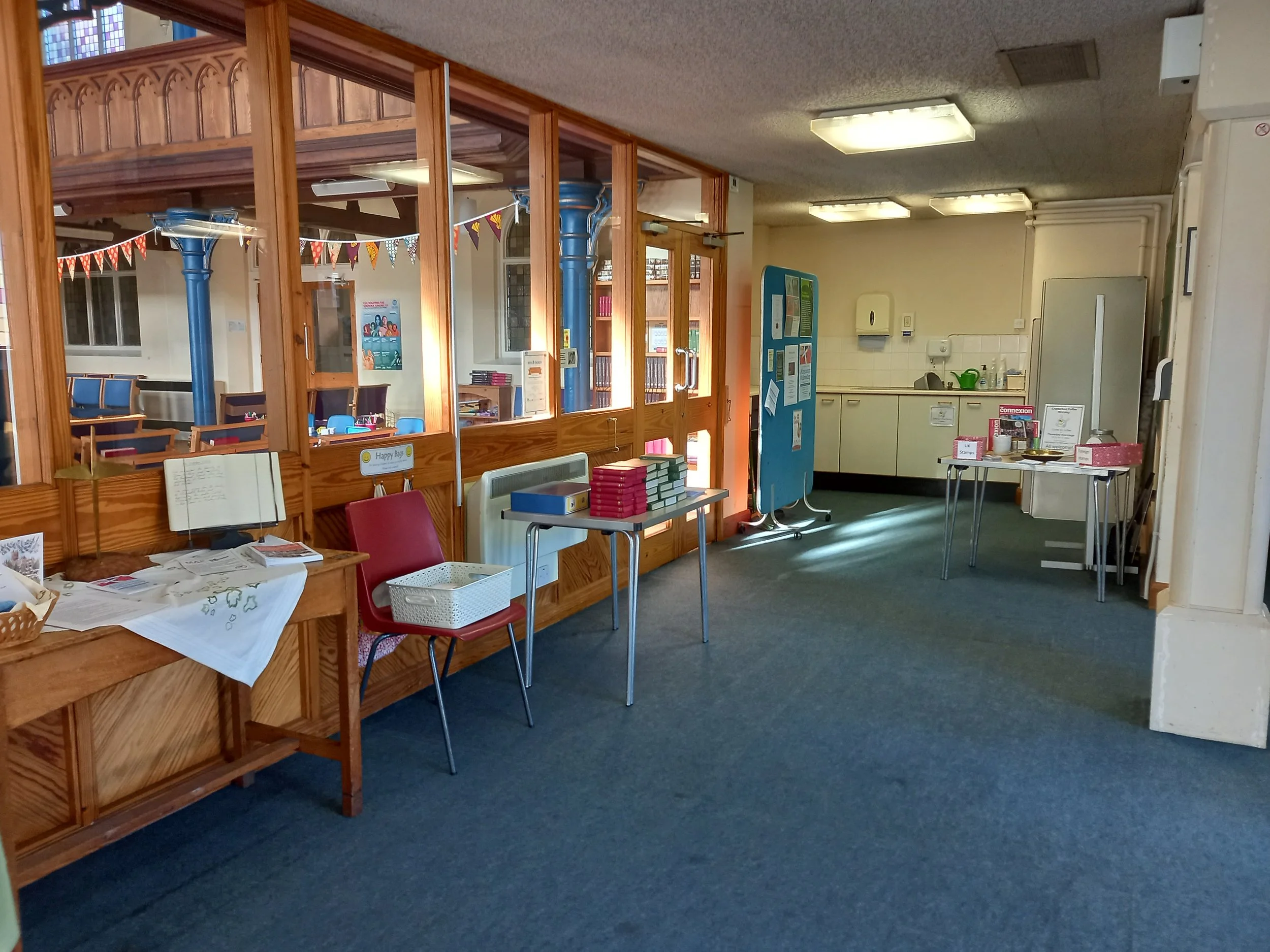 Vestibule with view of kitchen area