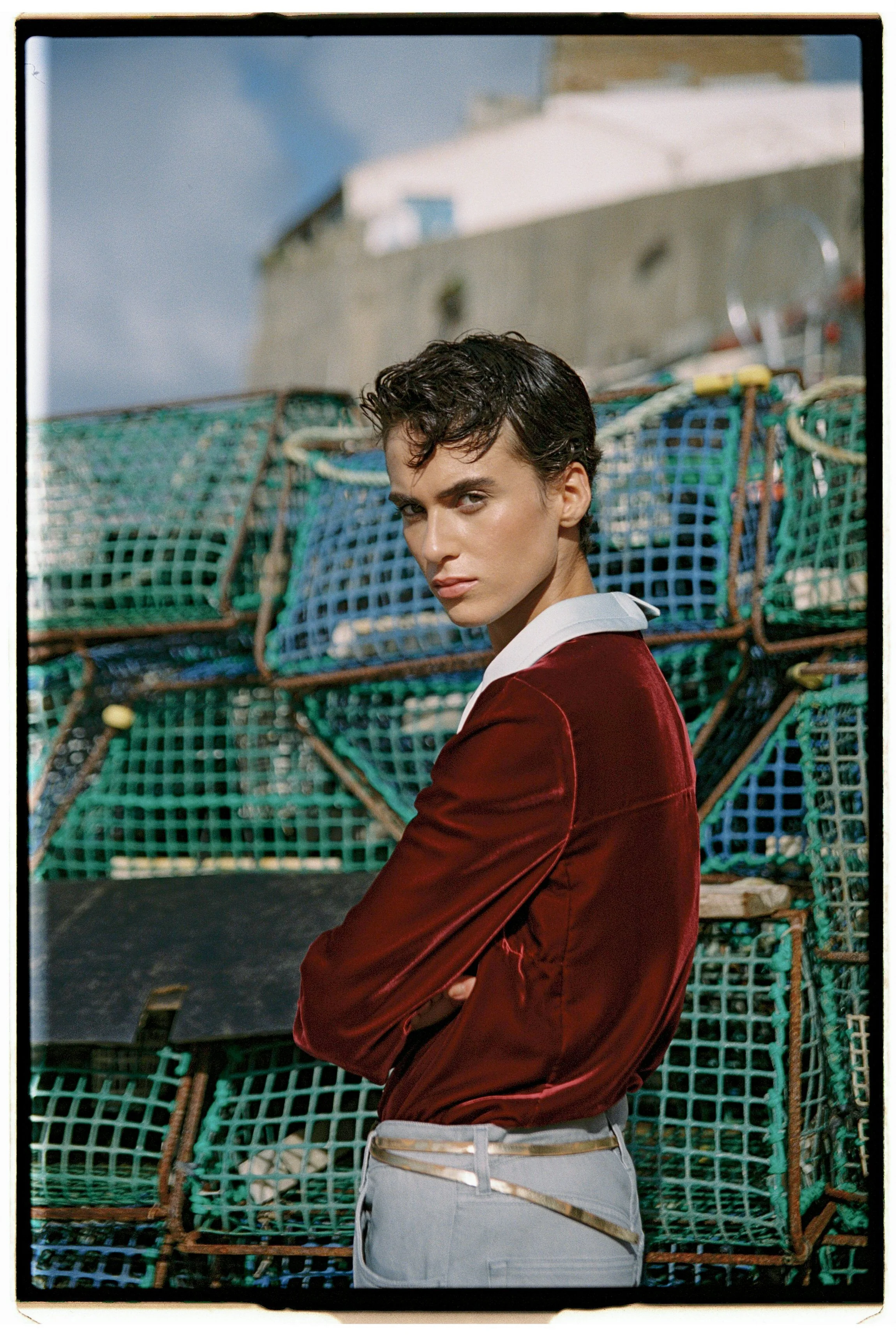 model wearing prada clothing in lisbon