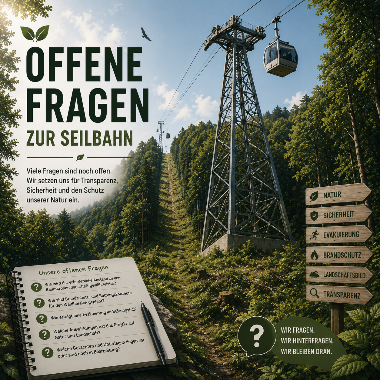 Offene Fragen zur geplanten Seilbahn