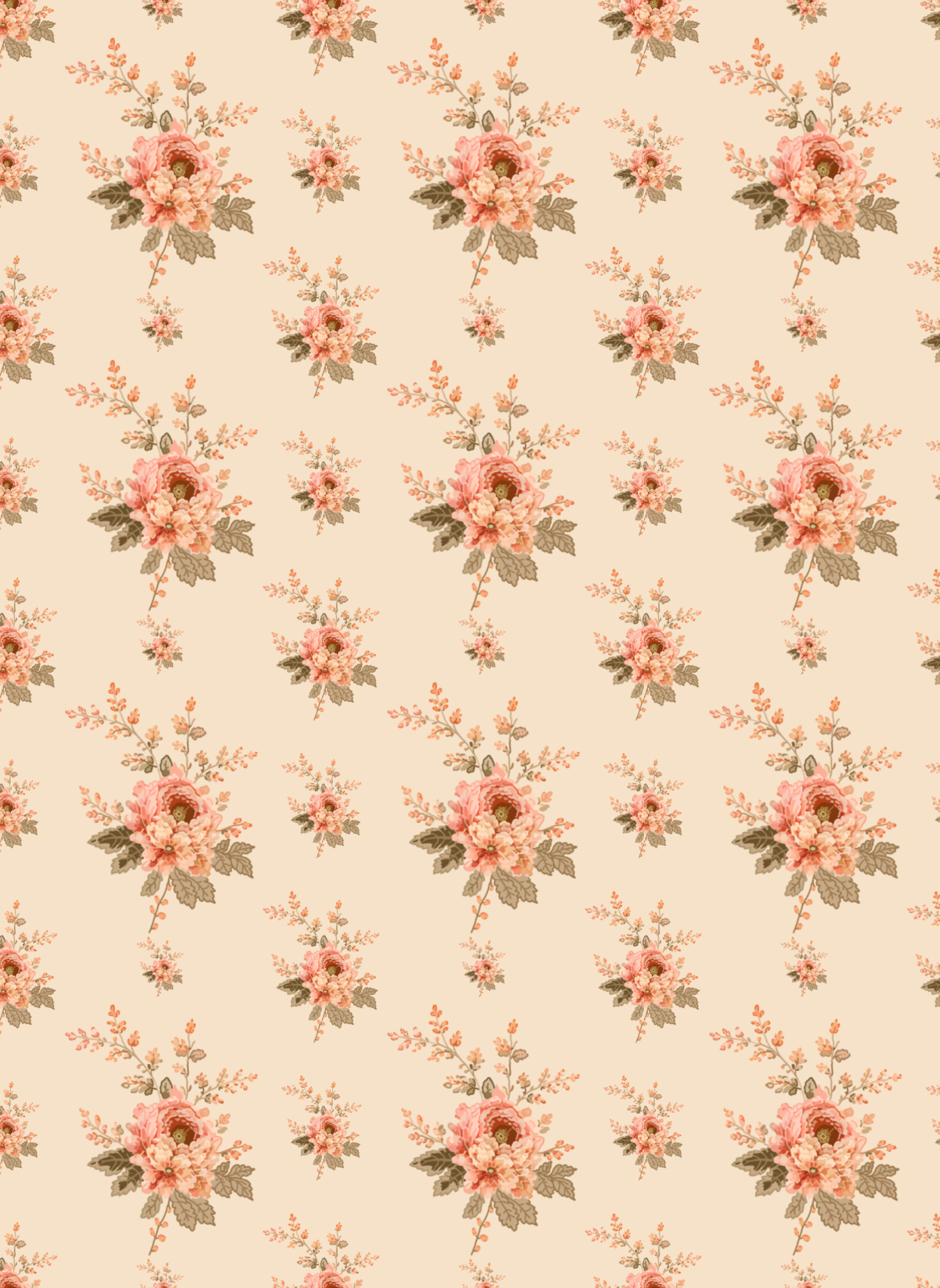 Pressed Posy Coral many repeats.png