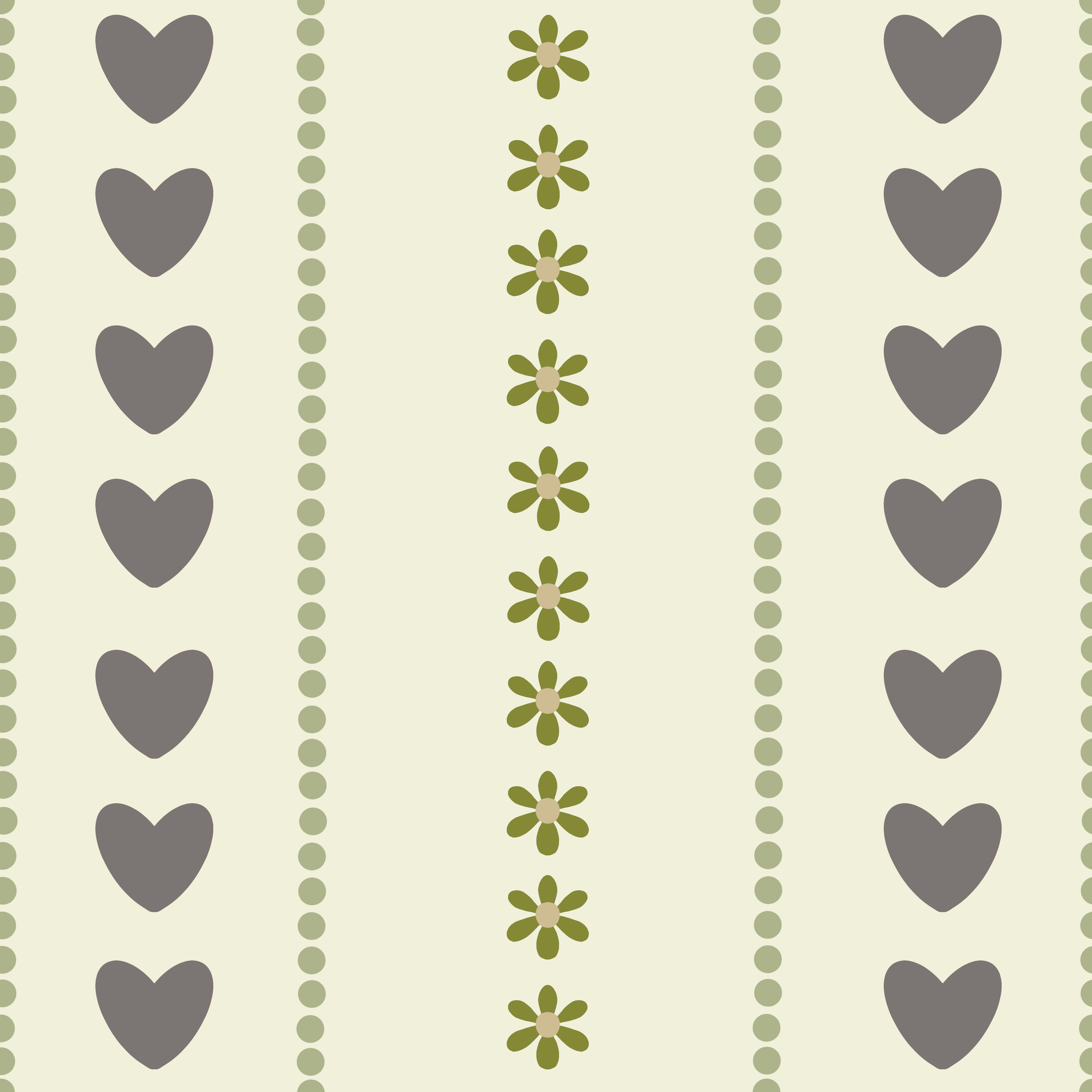 Hearts & Hedgerow Stripe — Moss Green