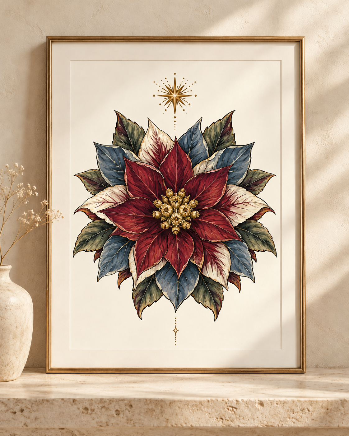 The Poinsettia Star | A4 Botanical Art Print
