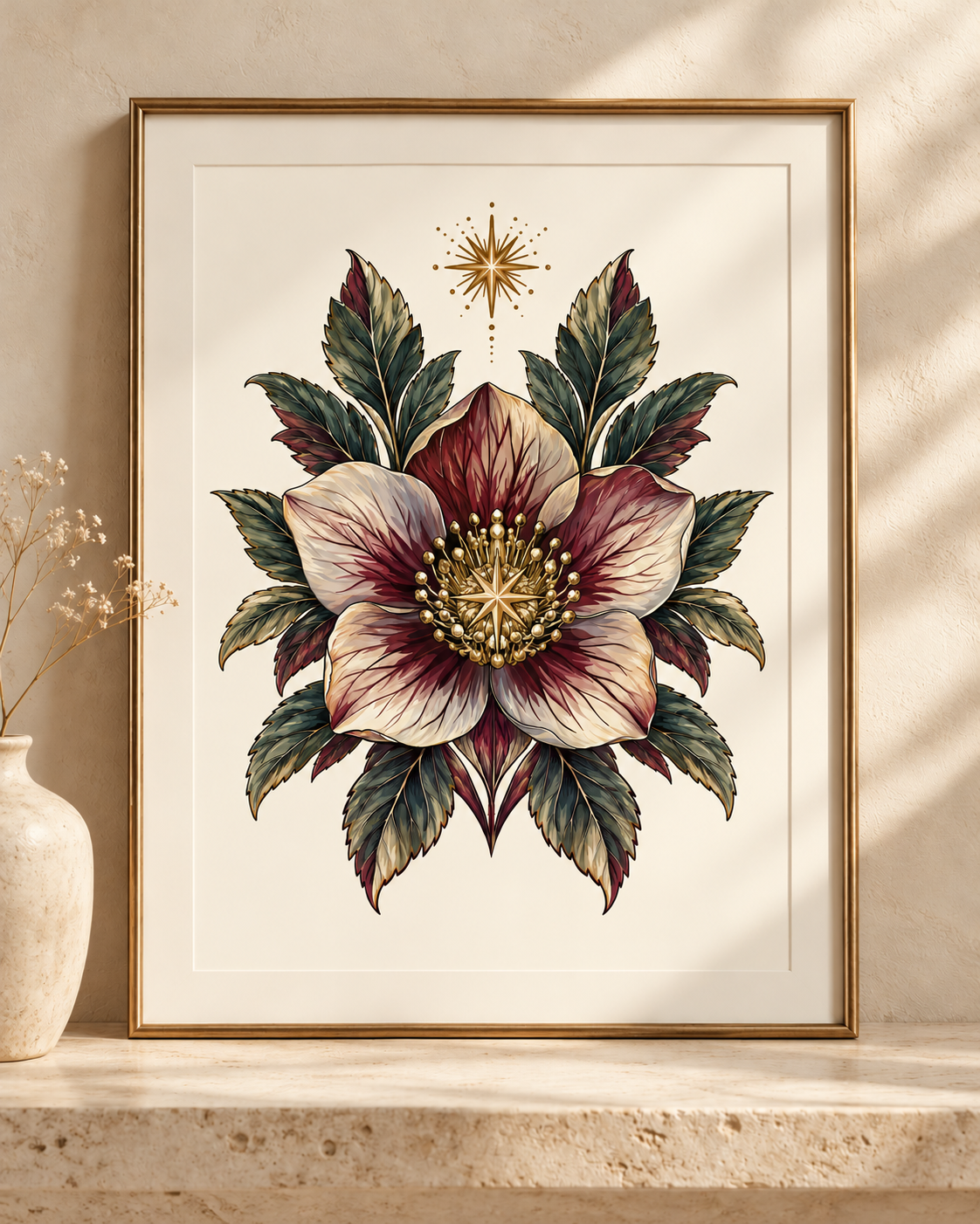 The Christmas Rose | A4 Botanical Art Print