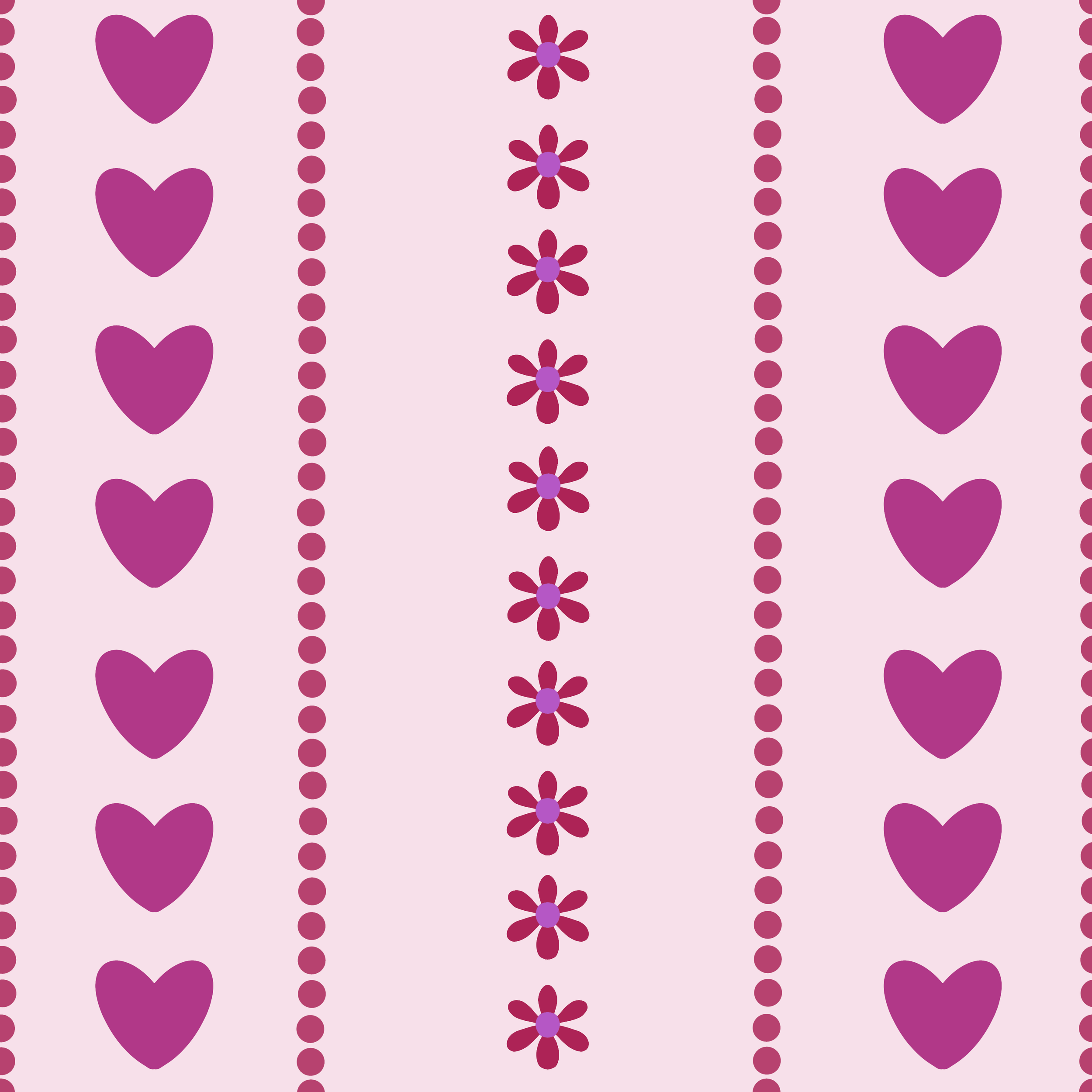 Hearts & Hedgerow Stripe — Rosewood Pink