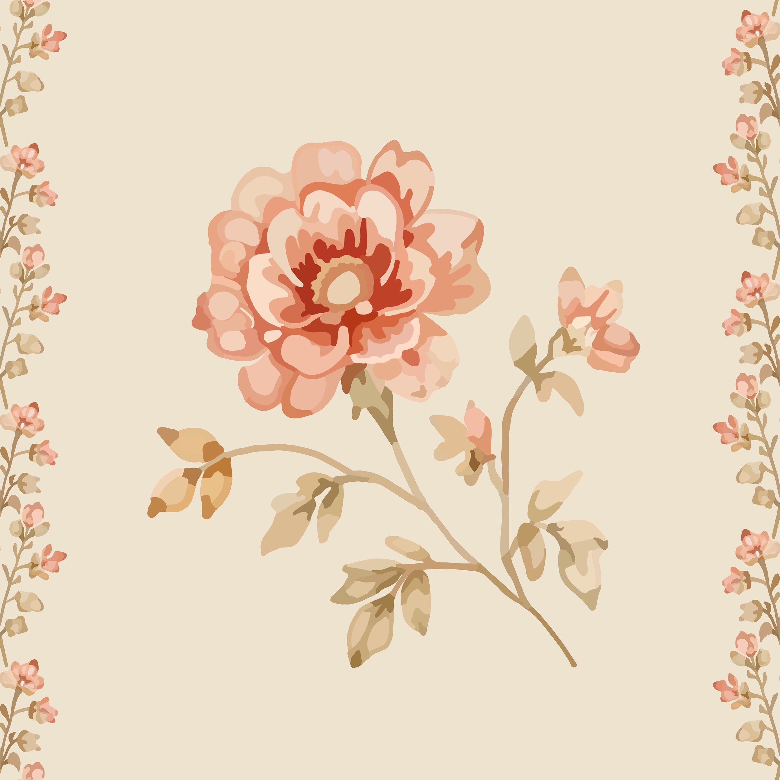 Botanical Borders - Coral