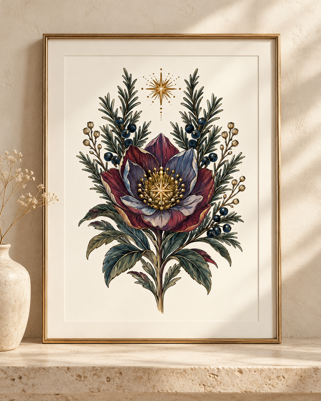 A3 The Winter Rose | Botanical Art Print