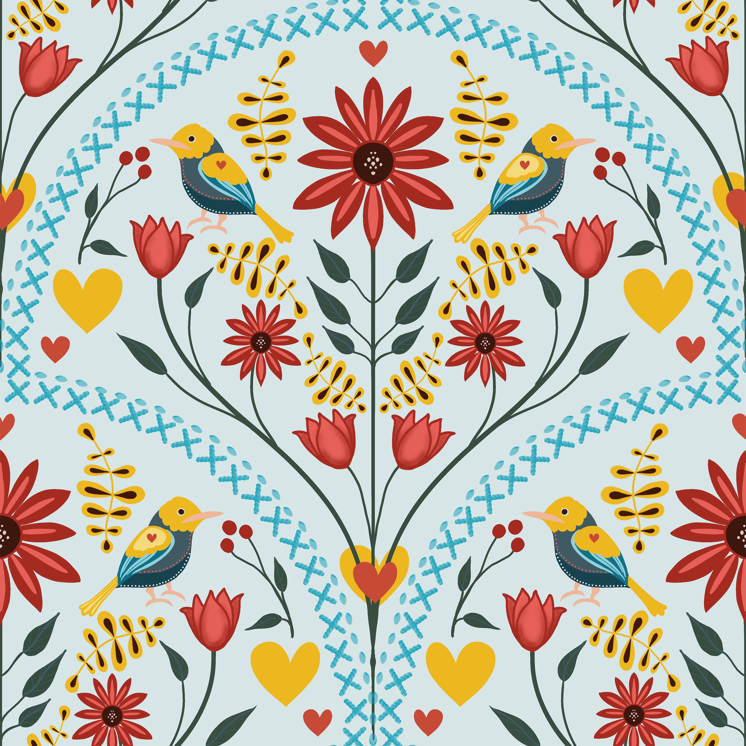 Folk Bloom — Cornflower Blue