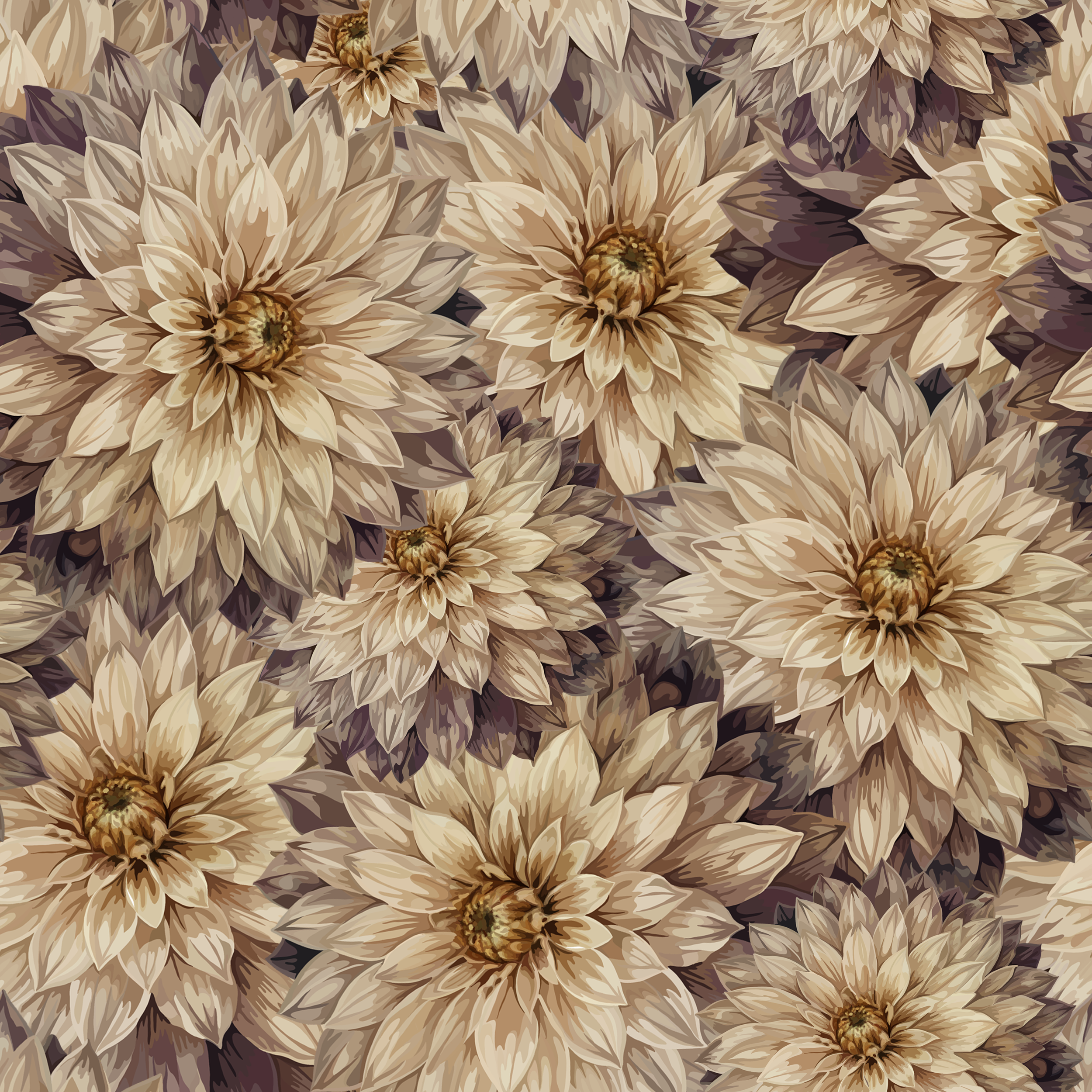 Moon Dahlia | Autumn Cottagecore Patterns. Emmeline Marlowe Collection