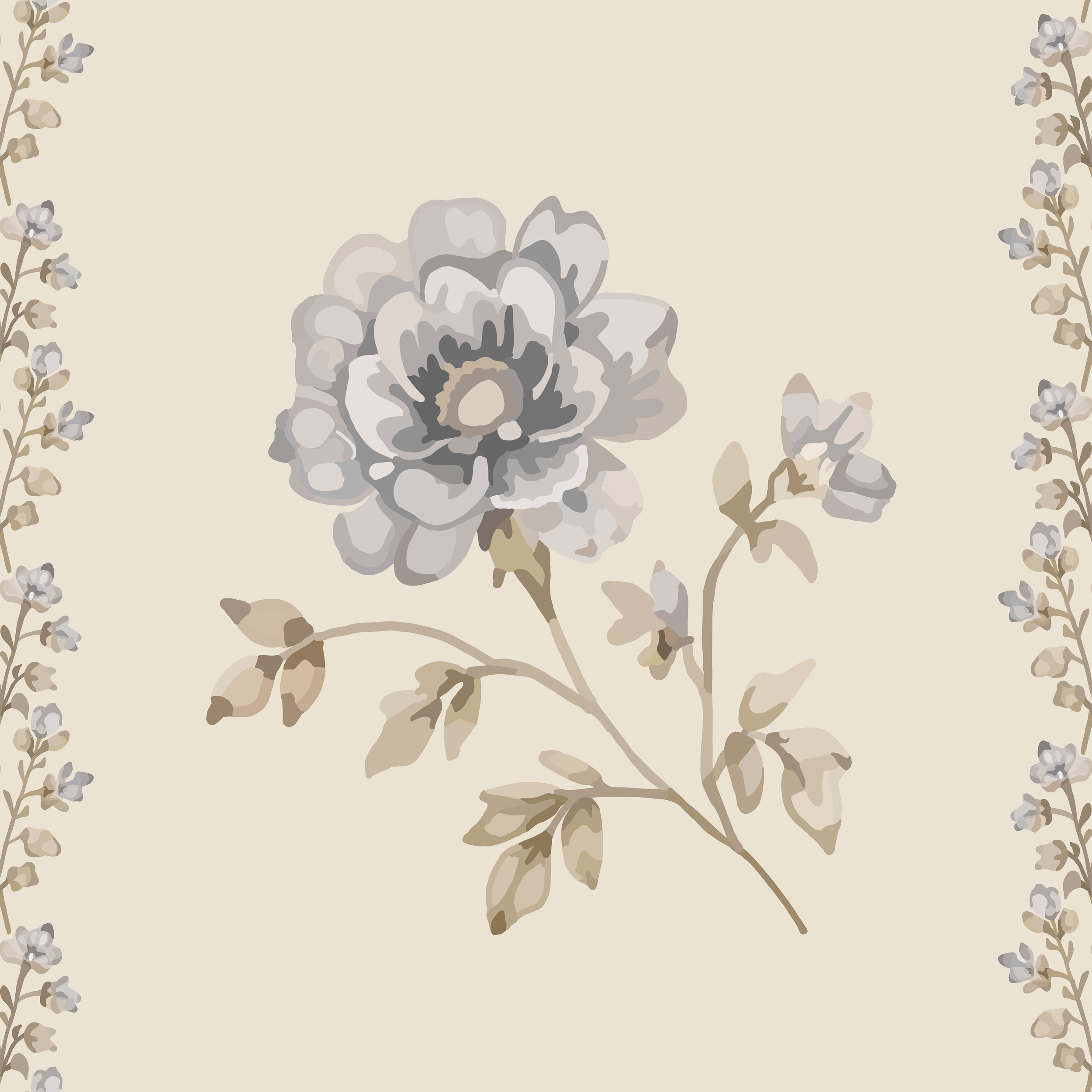 Botanical Borders - Misty Blue
