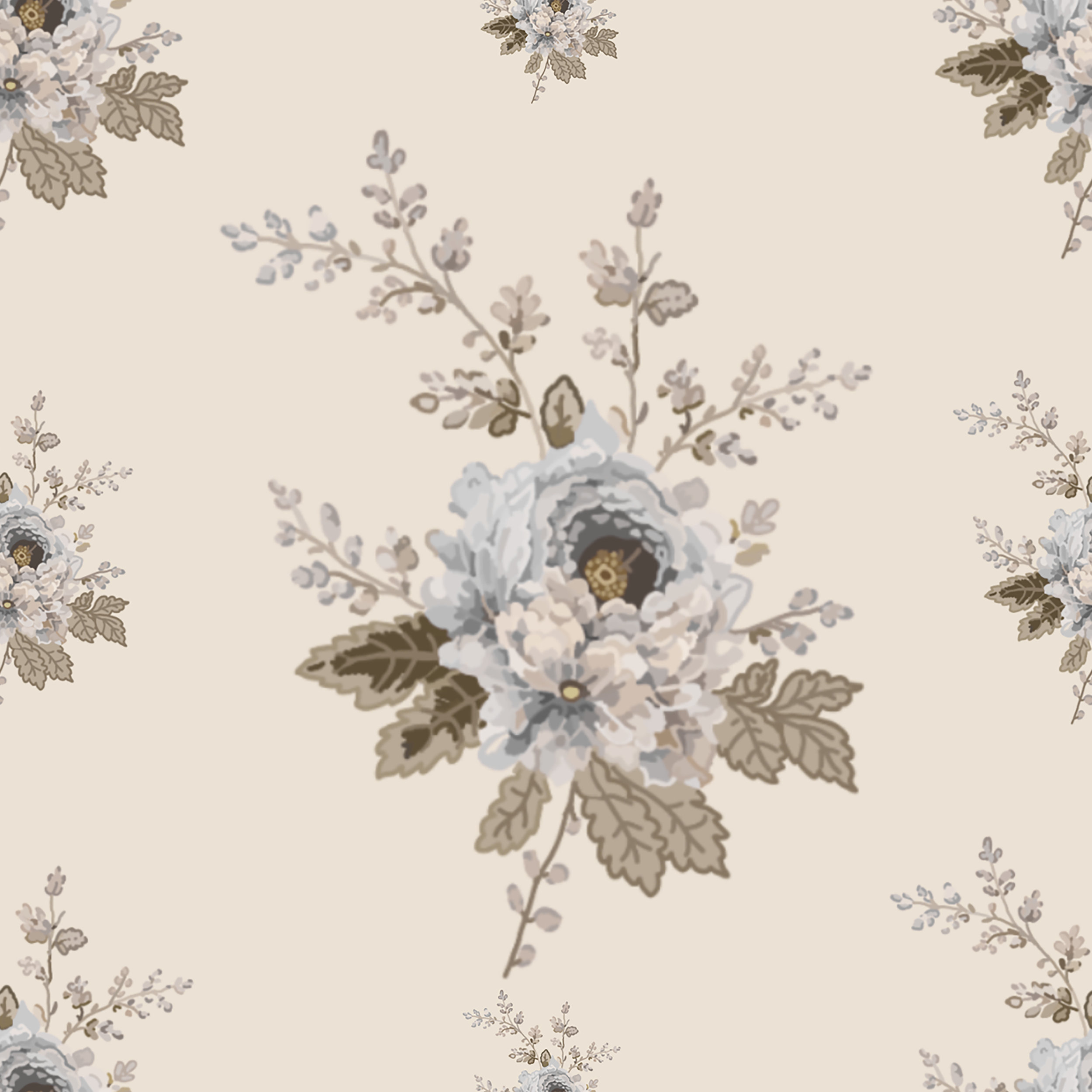 Pressed Posy - Misty Blue