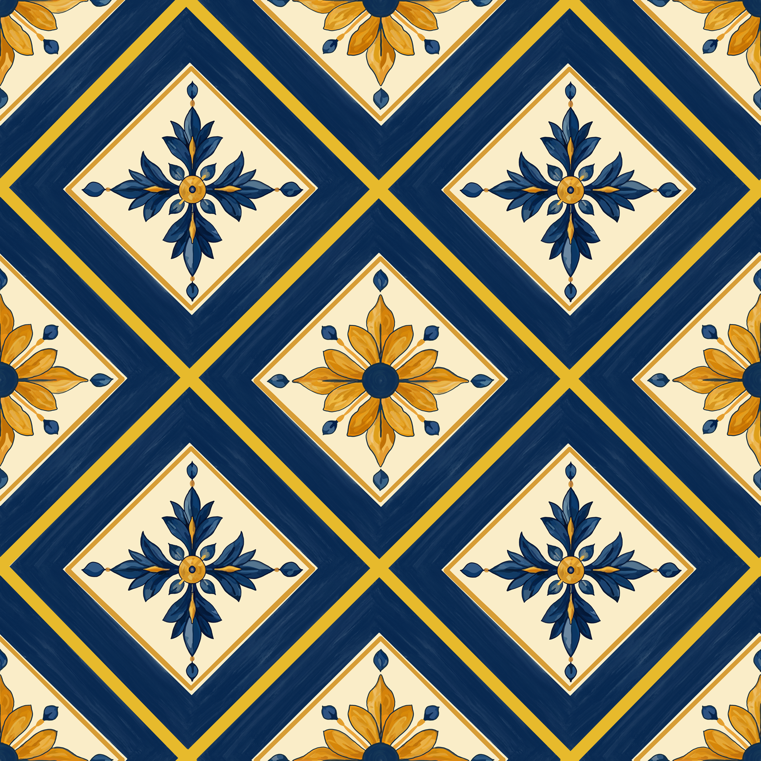 Majolica Mosaic | Mediterranean Tile Pattern | JPG, PNG & Licence