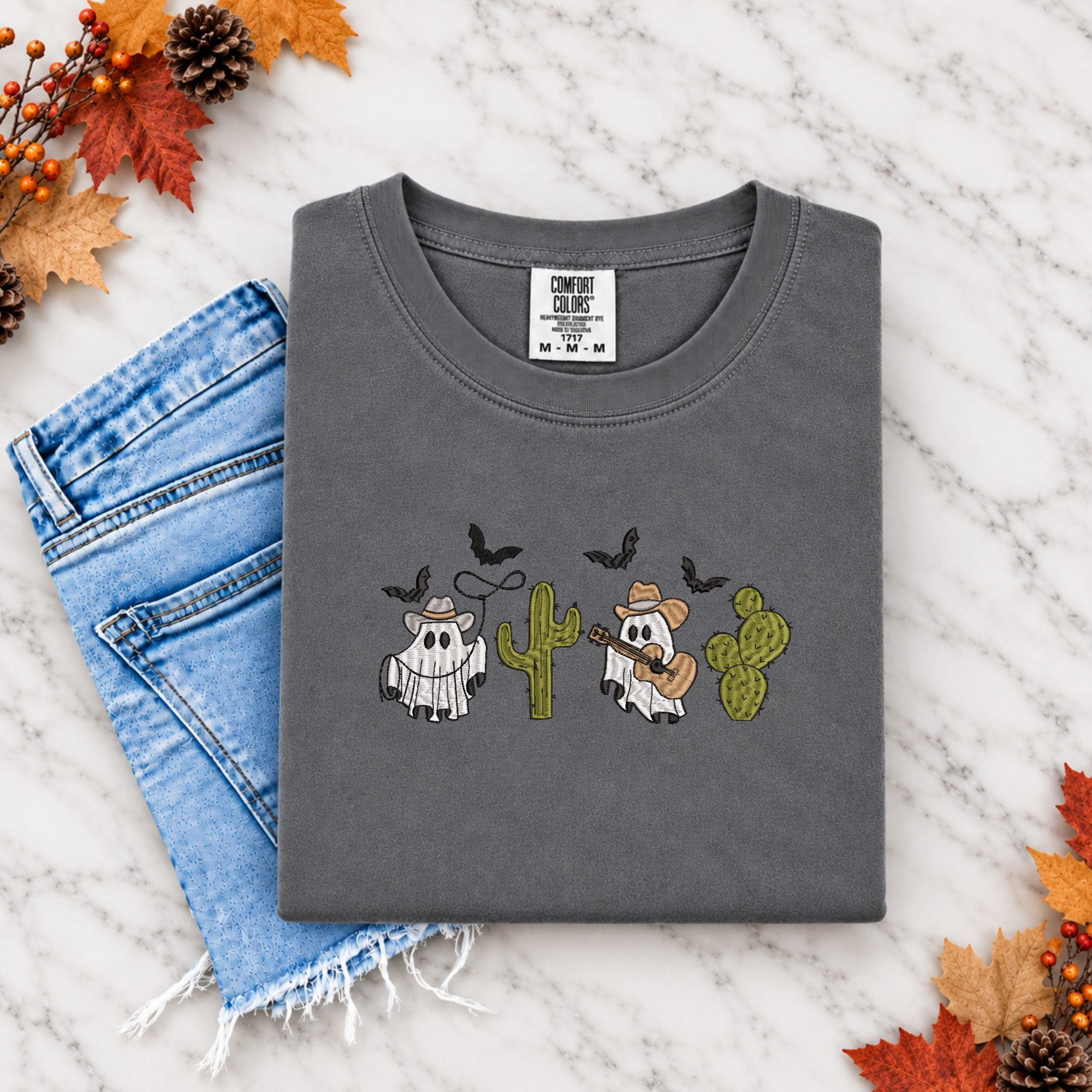 Cowboy Ghosts & Cactus Spooky Season Sweatshirt or T-shirt