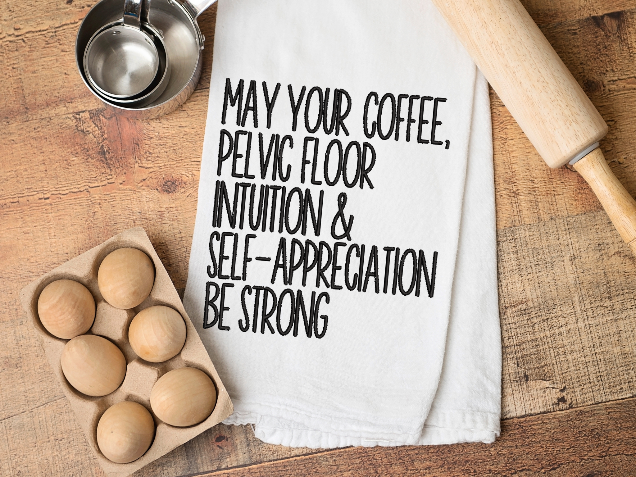 Funny Coffee Embroidered Kitchen Towel
