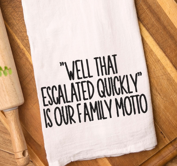 Funny Family Embroidered Kitchen Towel