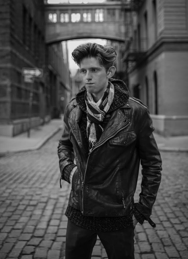Black and white portrait of Leonard Lenny Kats Katsel in NYC, Creative Director Photography, based in Austin Texas