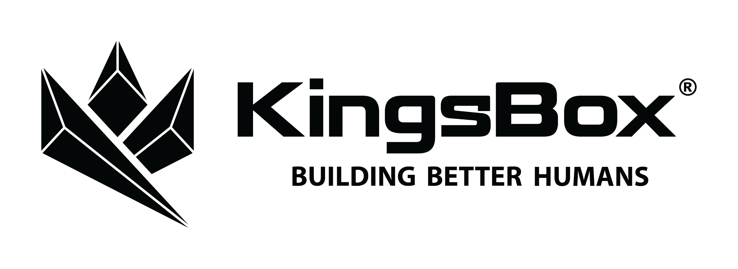 Logo de KingsBox avec un slogan 'Building Better Humans' en dessous.