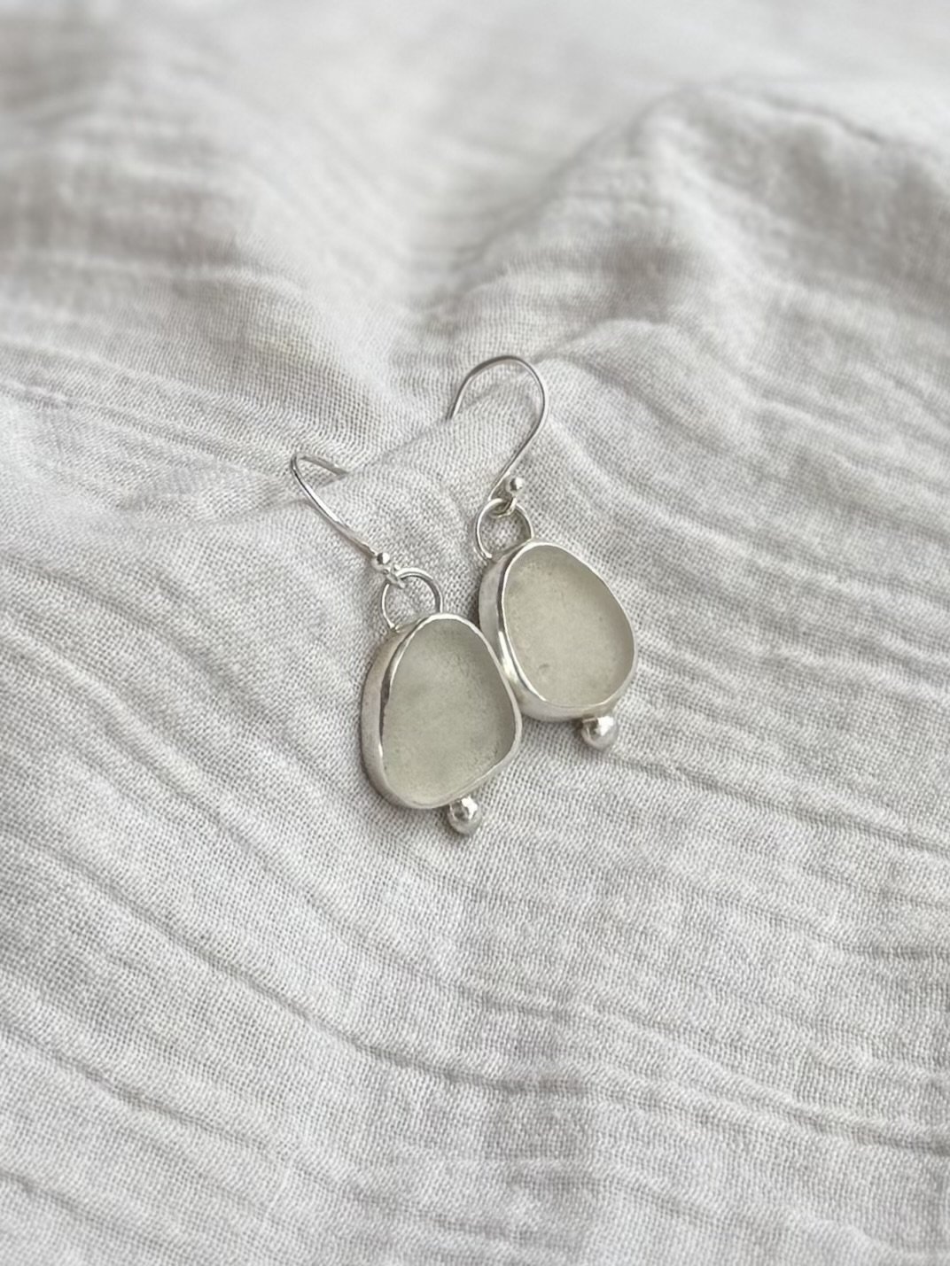 Molten Heart Sea Glass Earrings