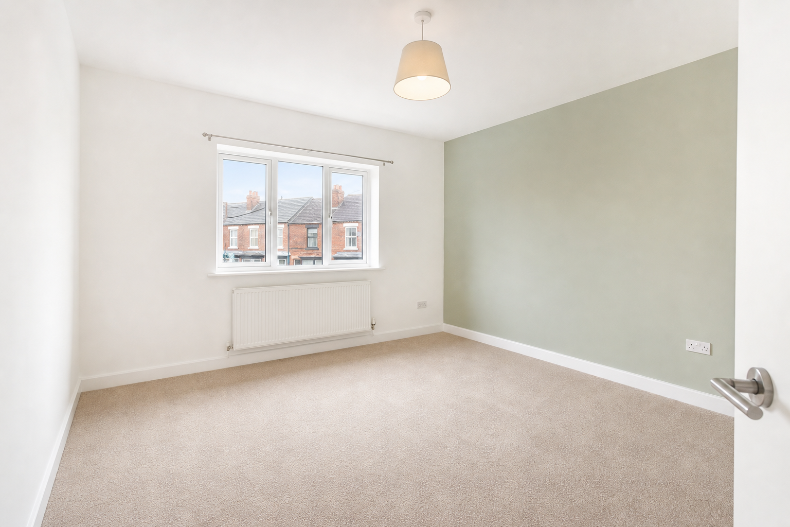 Bright, freshly refurbished bedroom in a Merseyside rental property