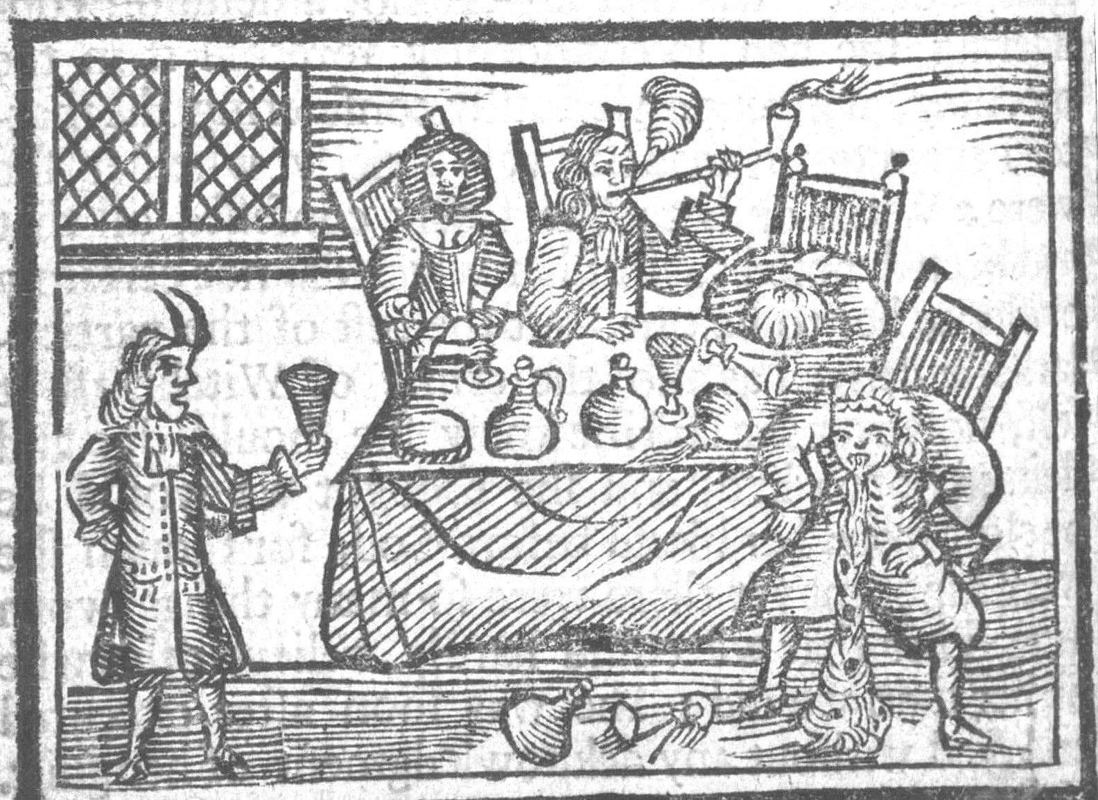 17th century print drinking scene British Museum