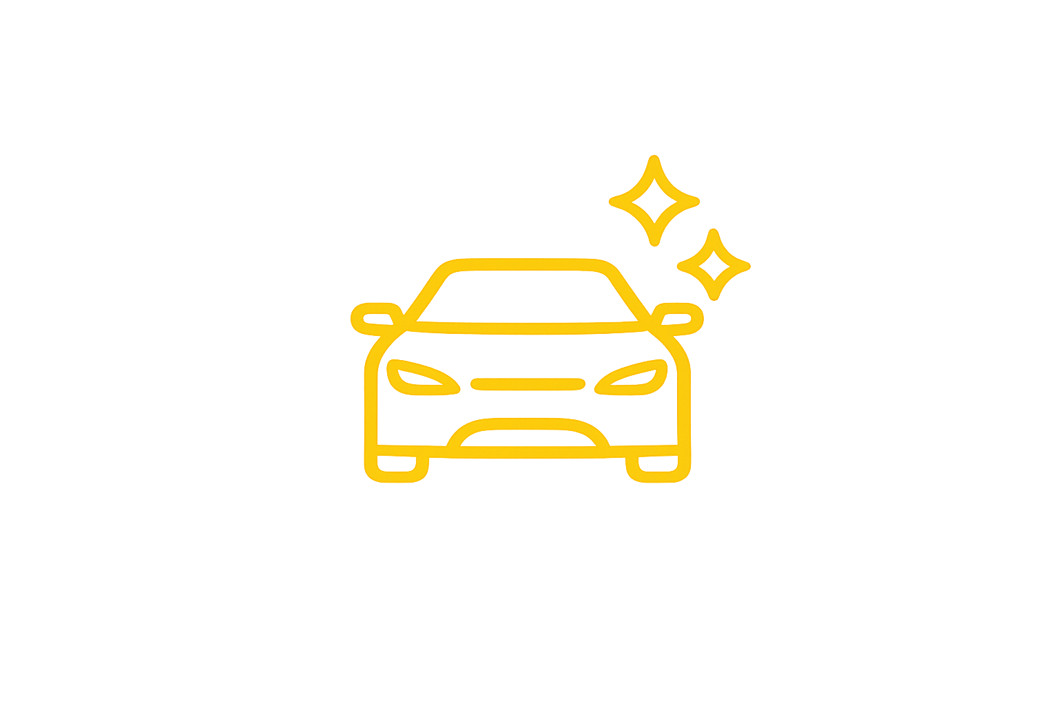 Digital rendering of a yellow car with a sparkling effect behind it.