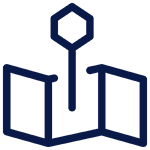 Icon of a map with a location pin