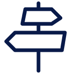 Signpost with two arrows pointing in opposite directions