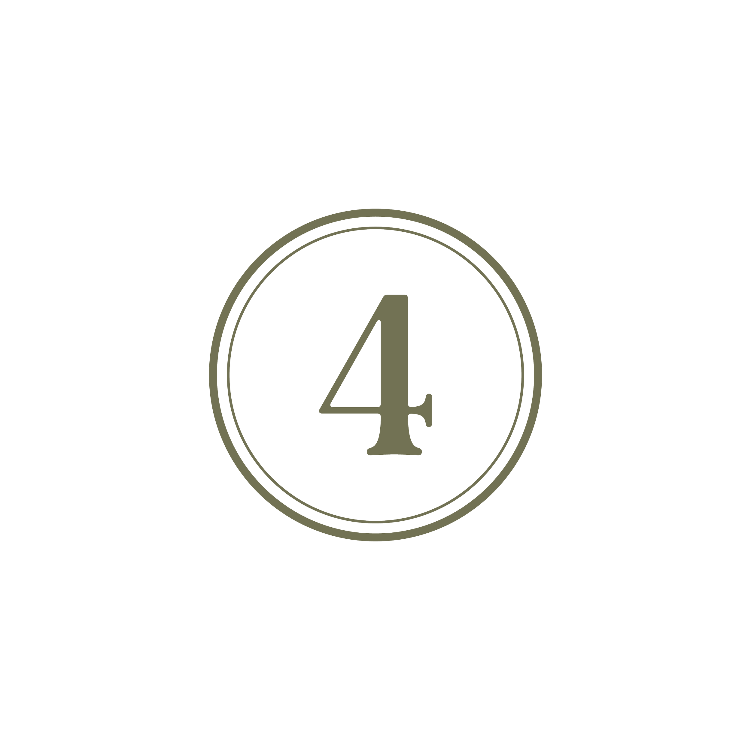 A stylized countdown timer with the number 4 displayed inside a circle, with a black background and a simple design.